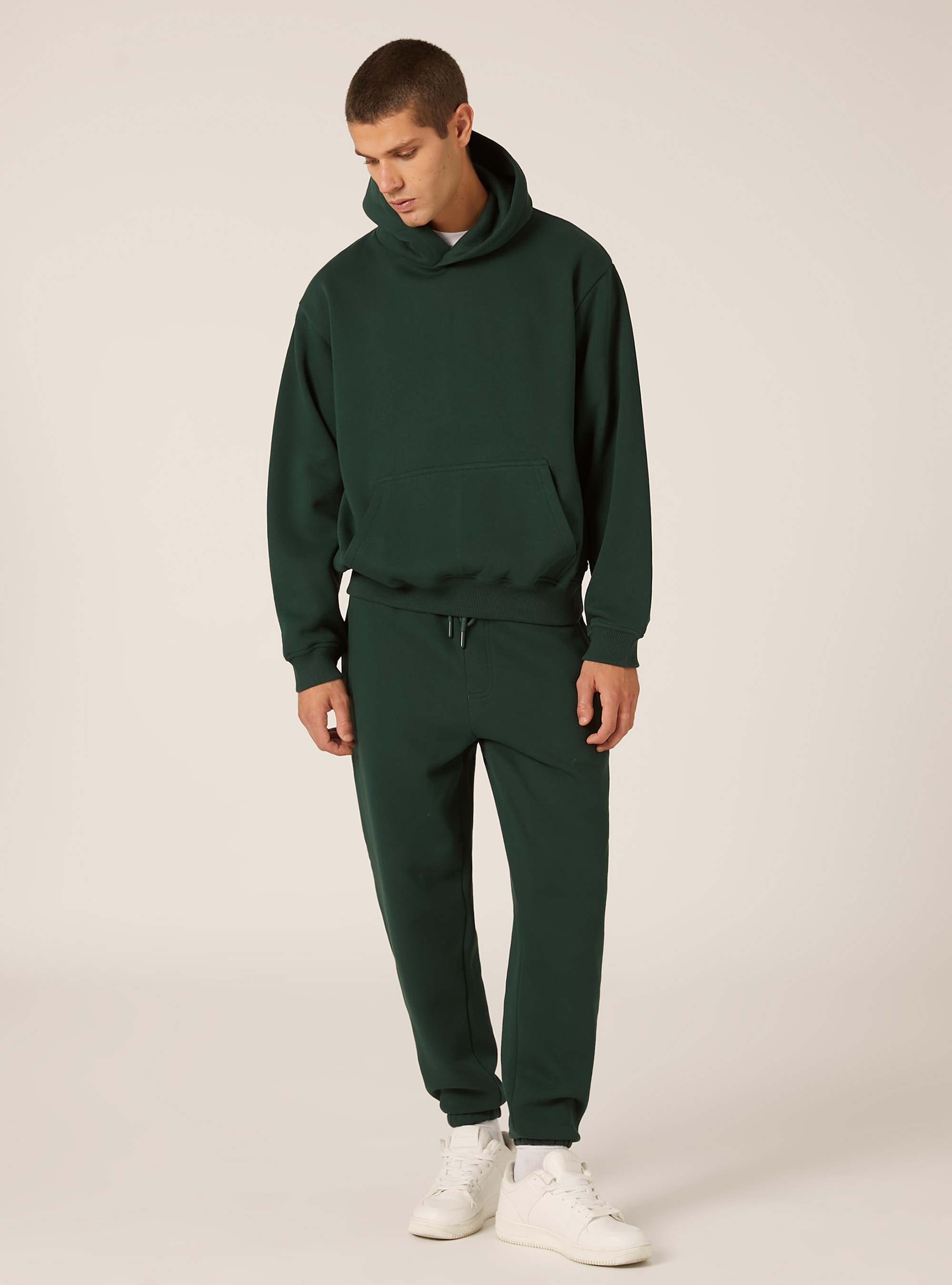 Boxy fit hoodie, GN1 GREEN DARK