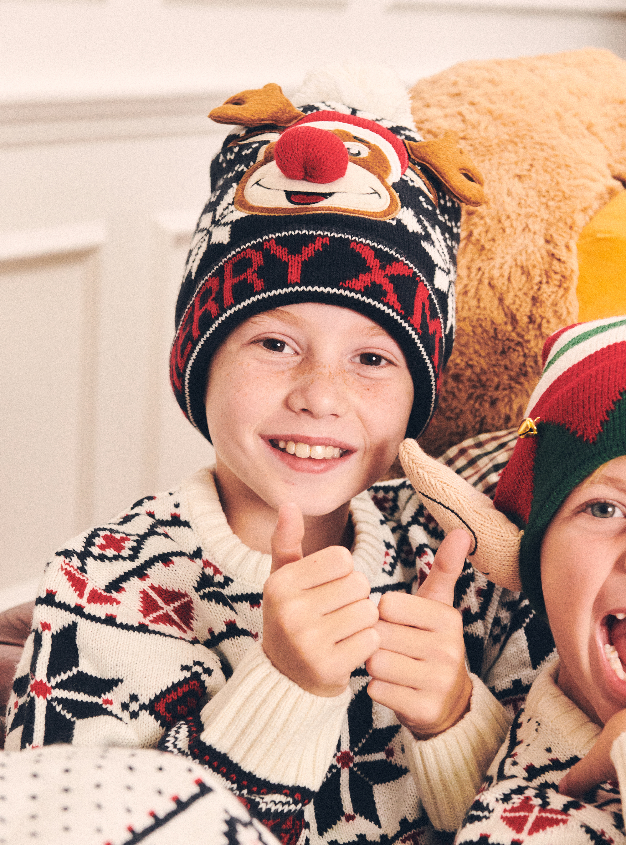 Christmas Family Collection hat with pom-pom, NA1 NAVY DARK