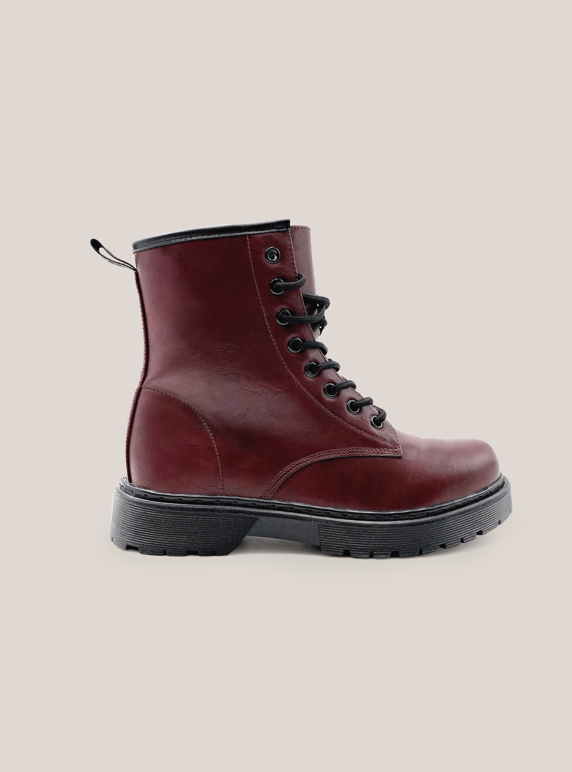 Solid-coloured leather effect amphibian, BORDEAUX