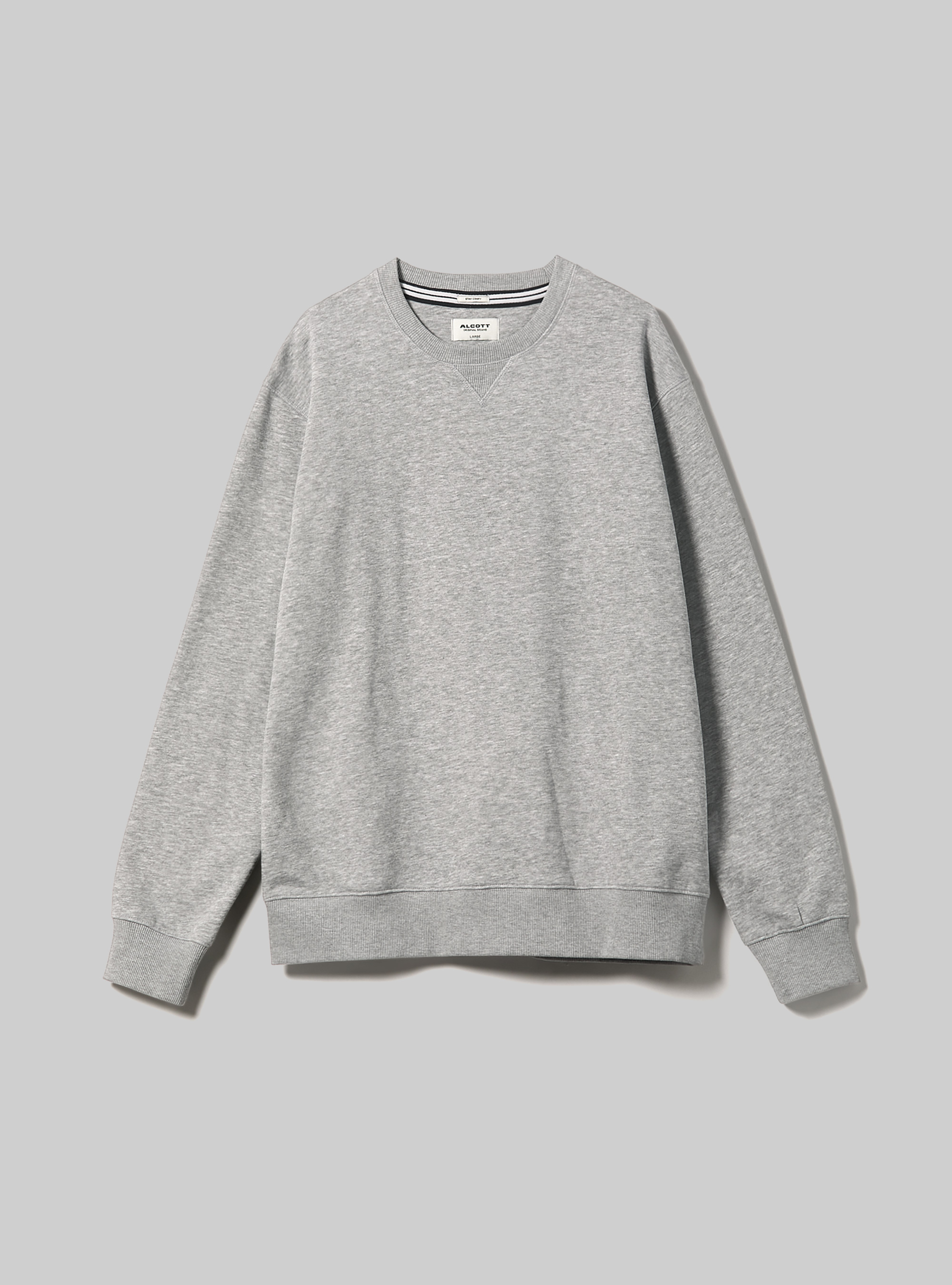 Sweat à col ras du cou de couleur unie, MGY2 GREY MEL MEDIUM