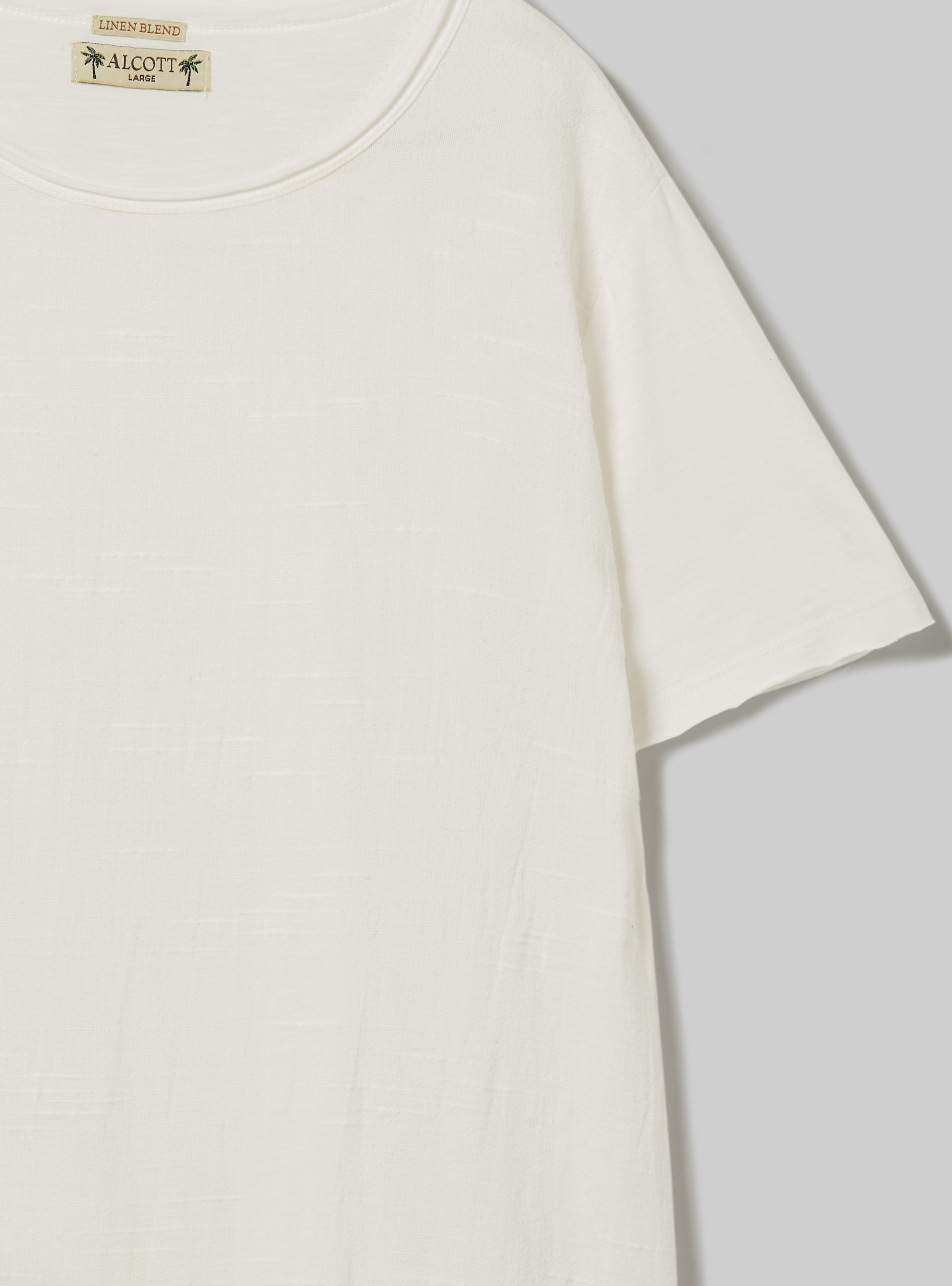 Linen-blend T-shirt in slub fabric, WH1 OFF WHITE