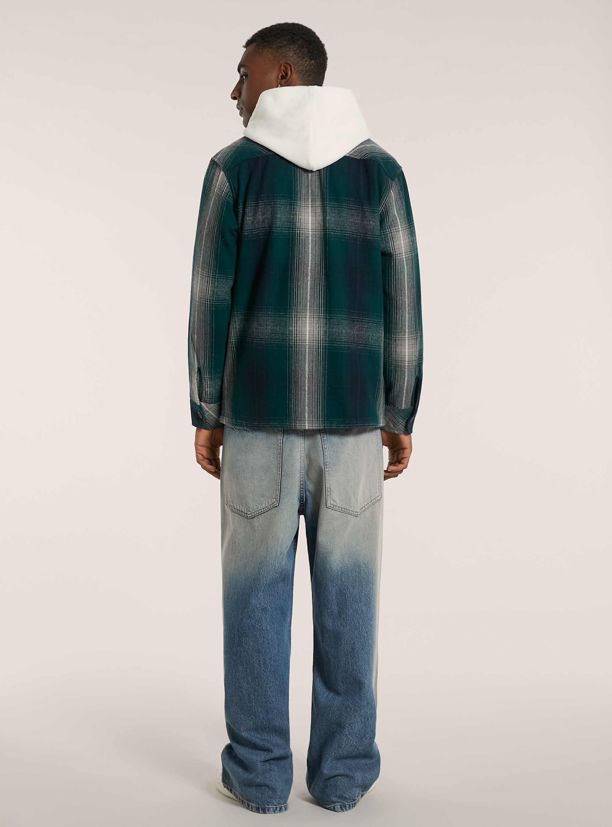 Checked shirt jacket, GN1 GREEN DARK