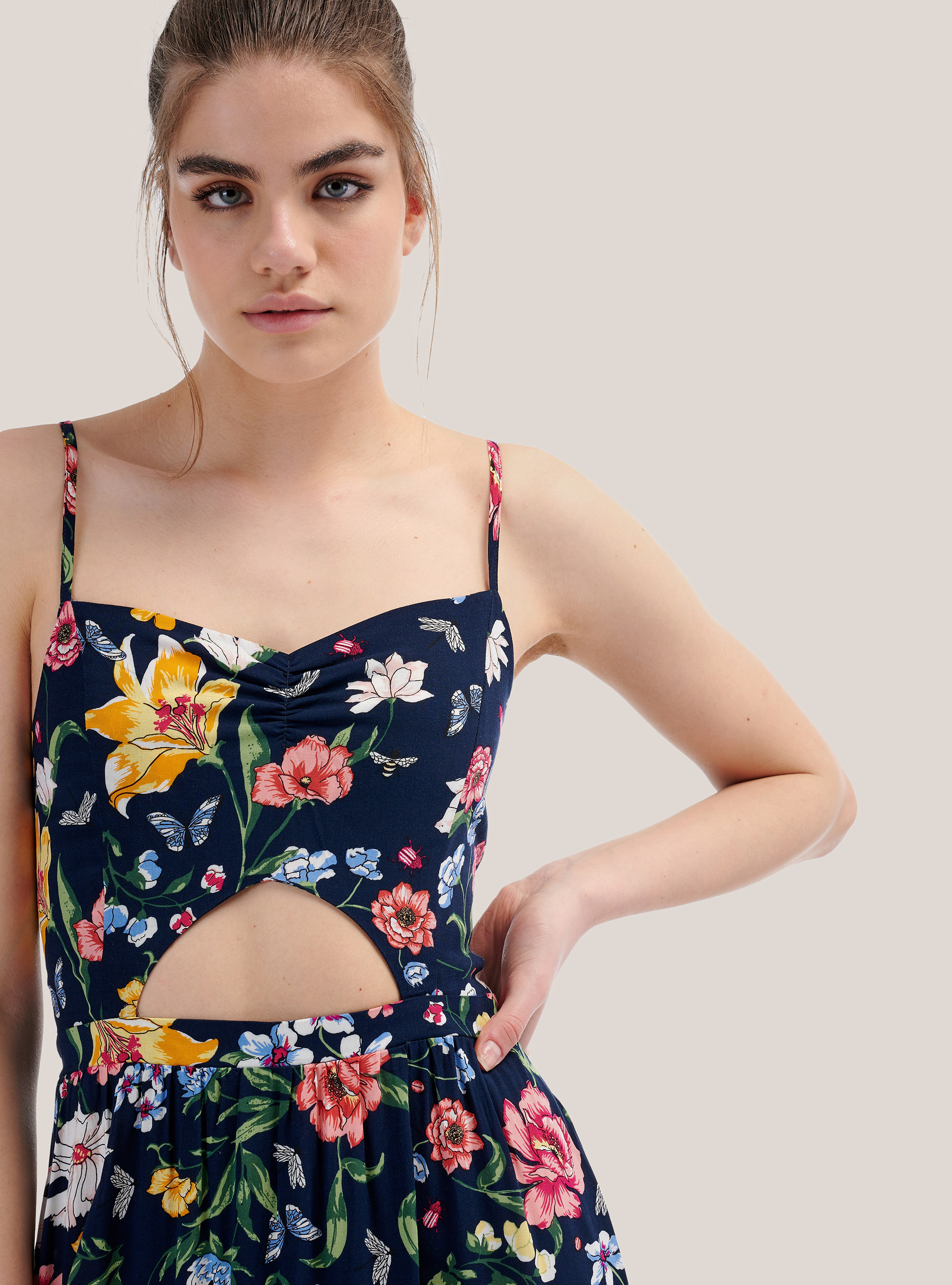 Midi floral dress, MULTICOLOR