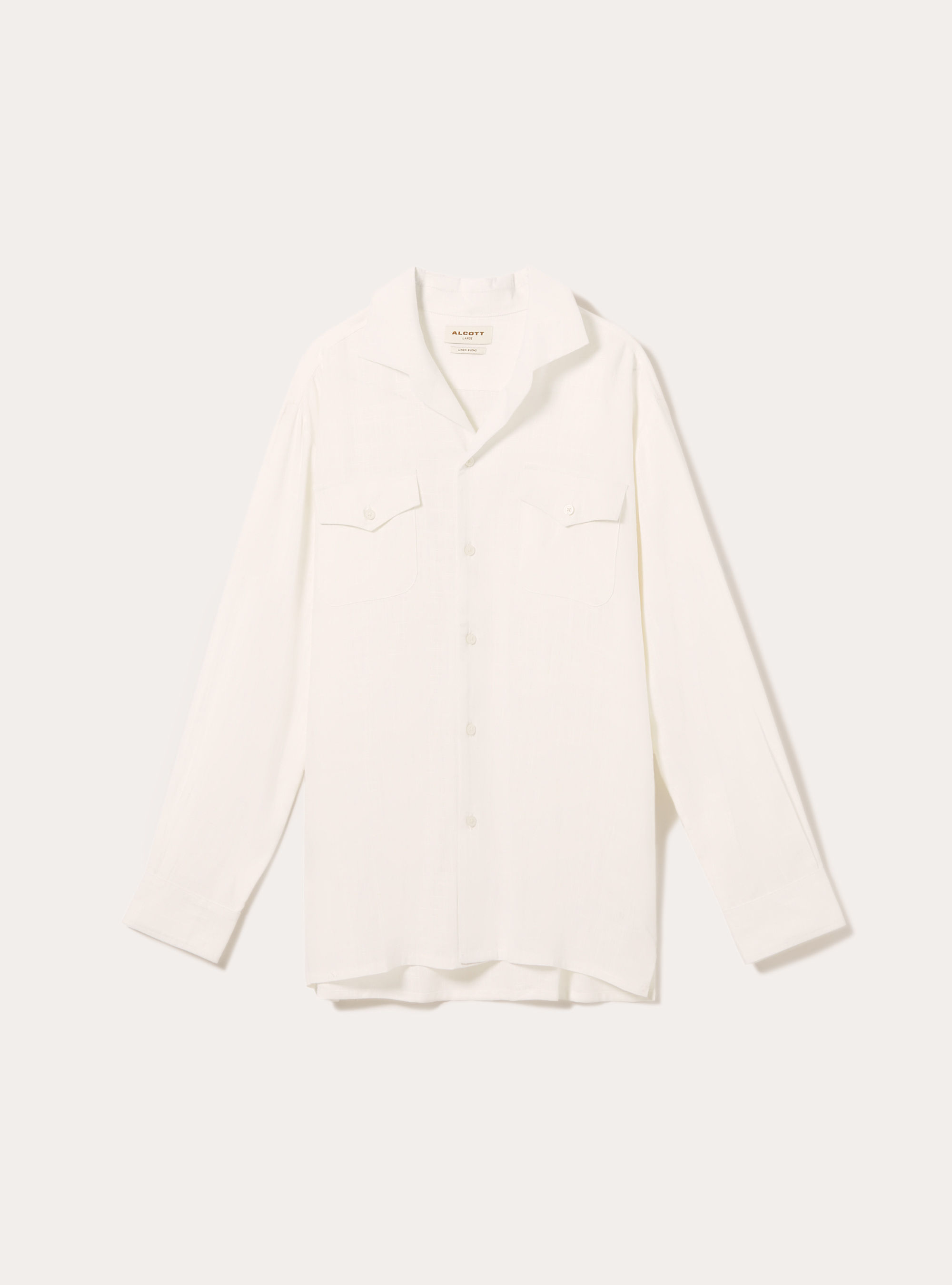 Linen-blend shirt with pockets, WH2 WHITE