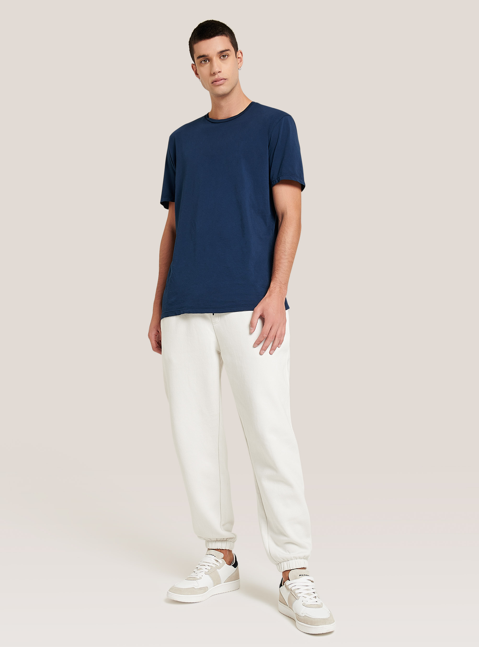 Pantaloni jogger in cotone, C141 CREAM