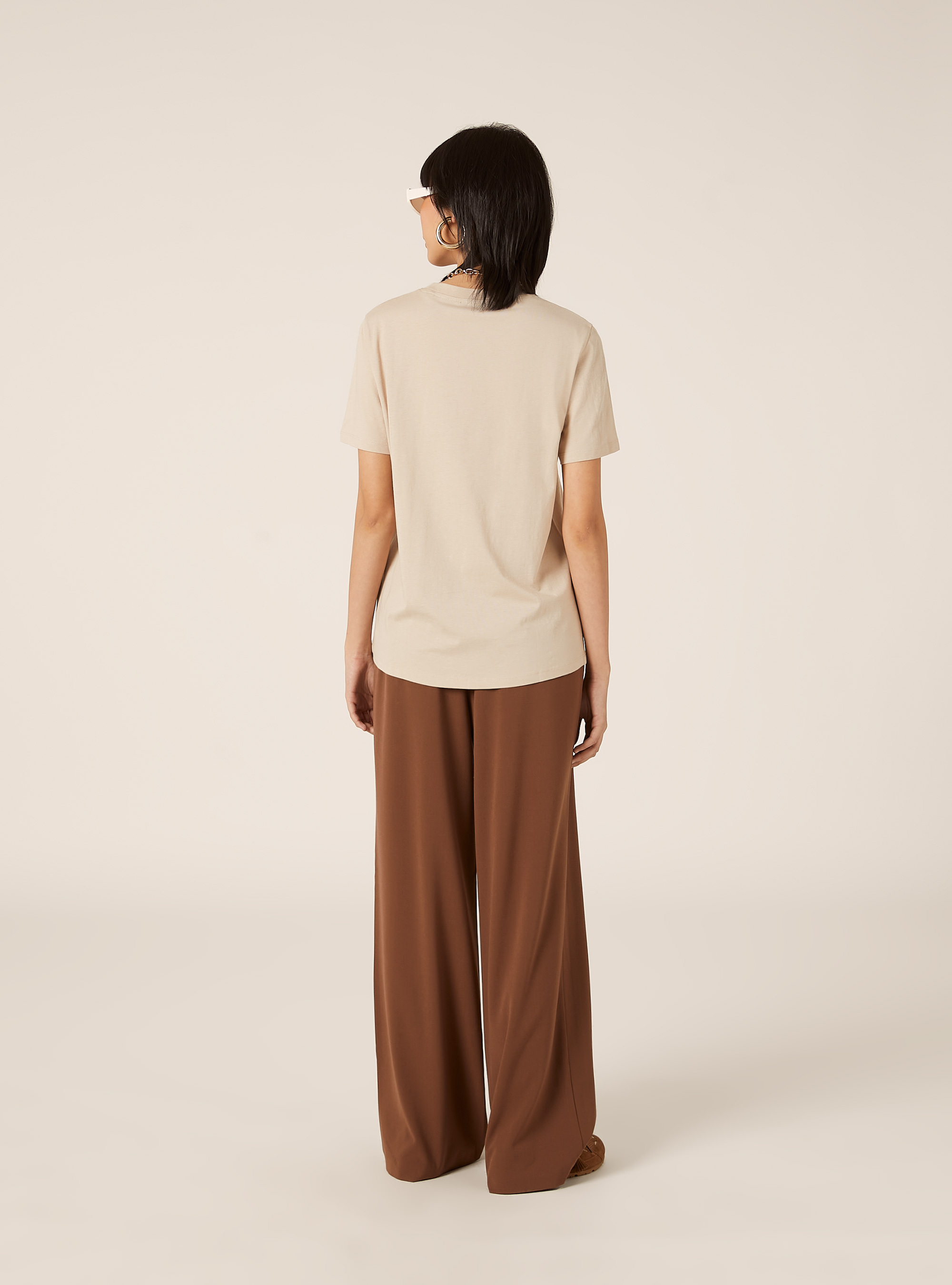 Cotton crew neck T-shirt, BG2 BEIGE MEDIUM