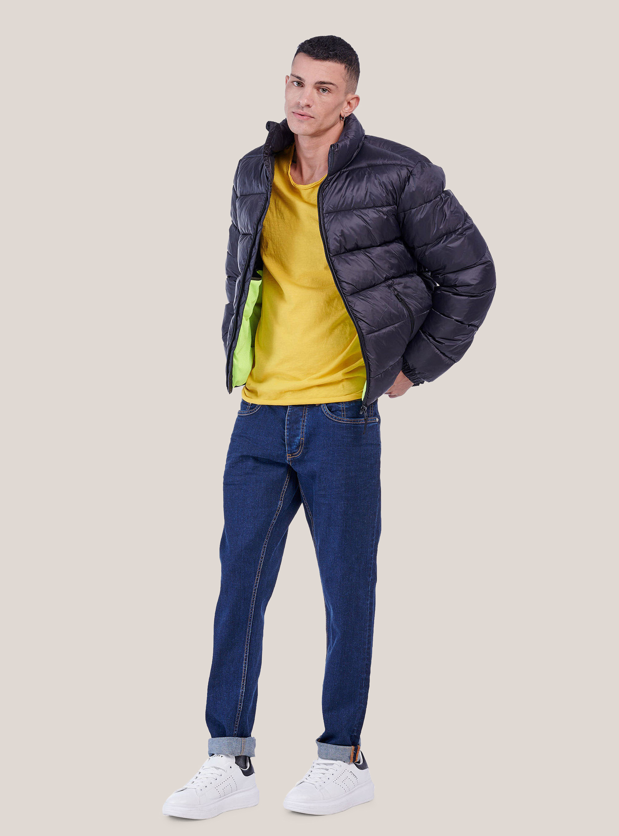 Maglietta in cotone combed, C734 SENAPE