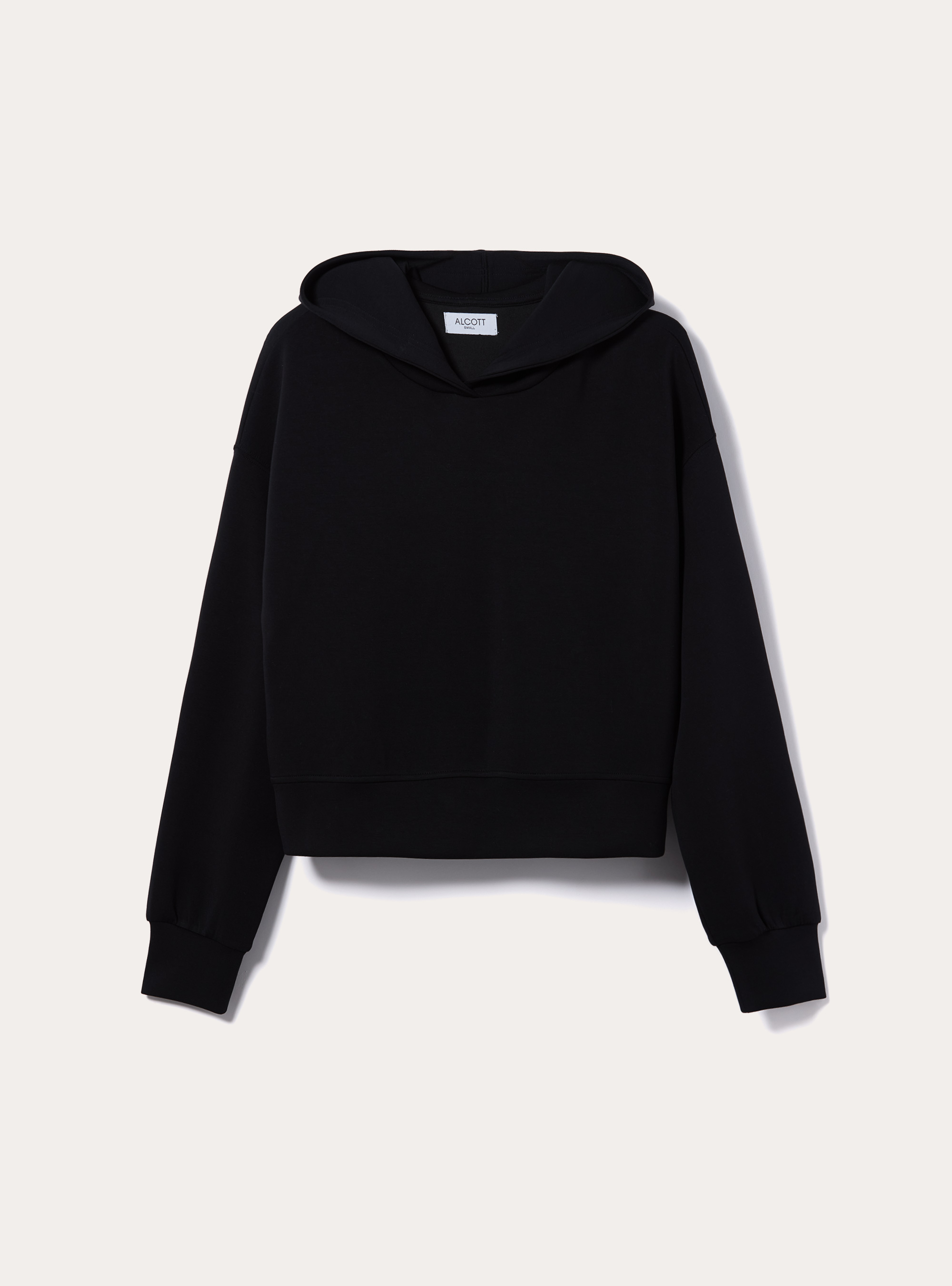 Felpa cropped soft touch, BK1 BLACK