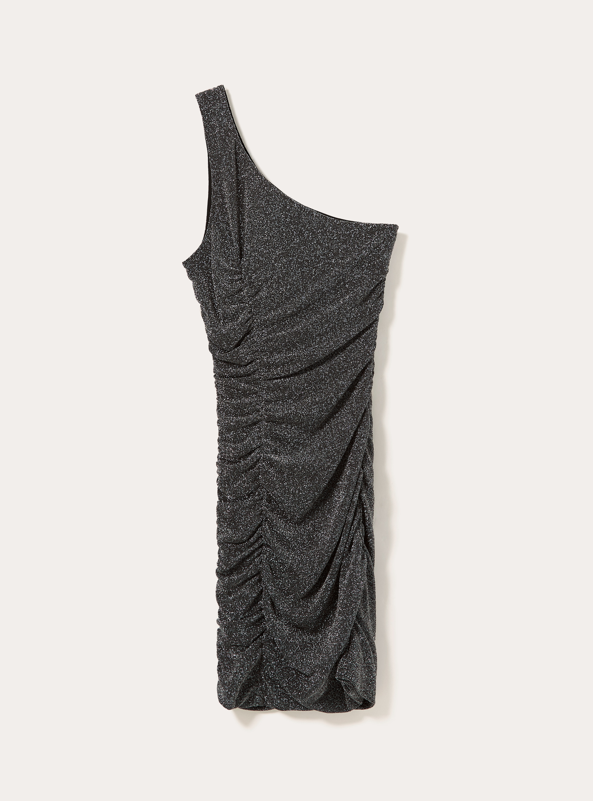 Vestito metallizzato monospalla, SV2 SILVER MEDIUM