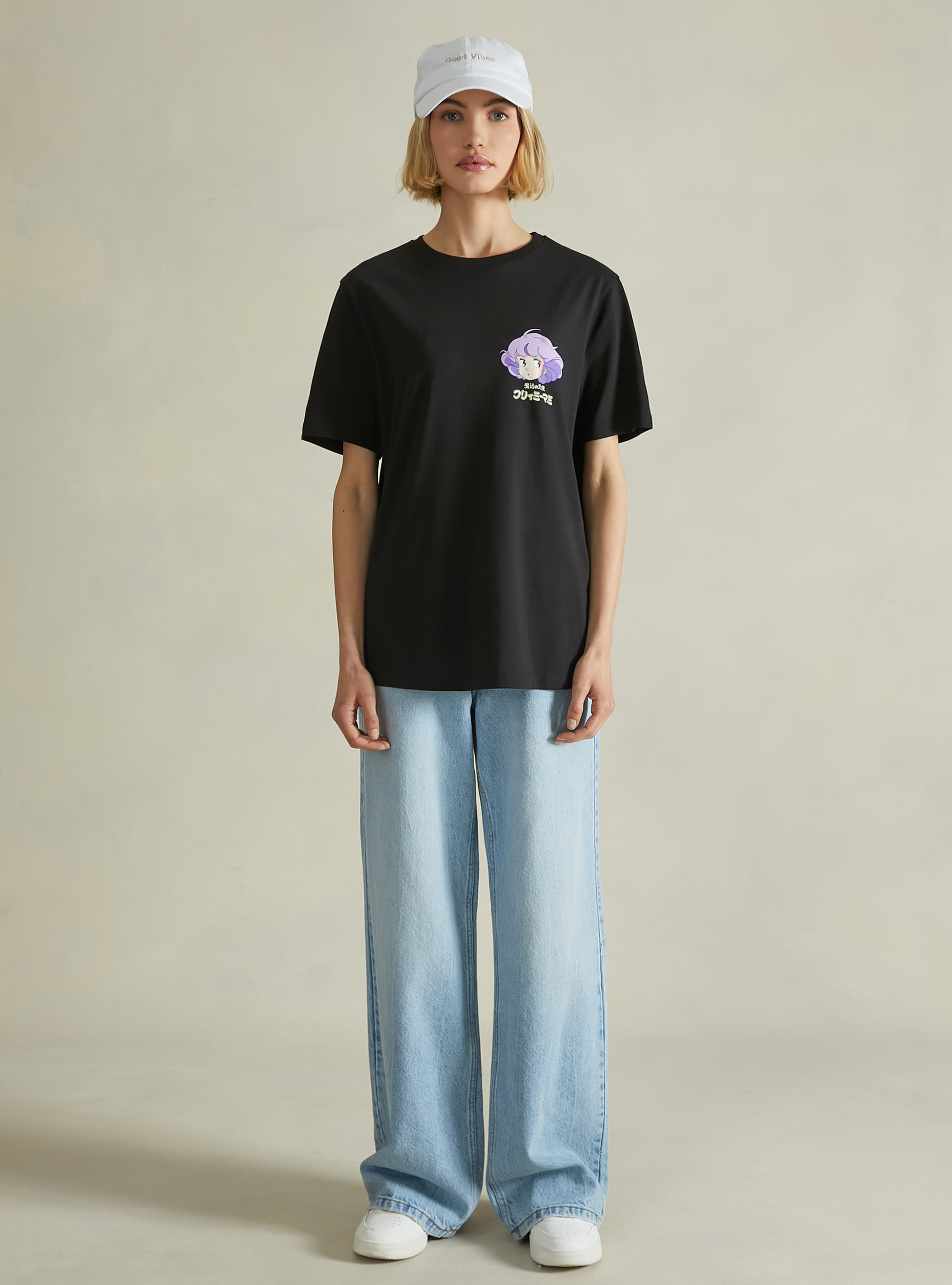 Maglietta Creamy / Alcott oversize, BK1 BLACK