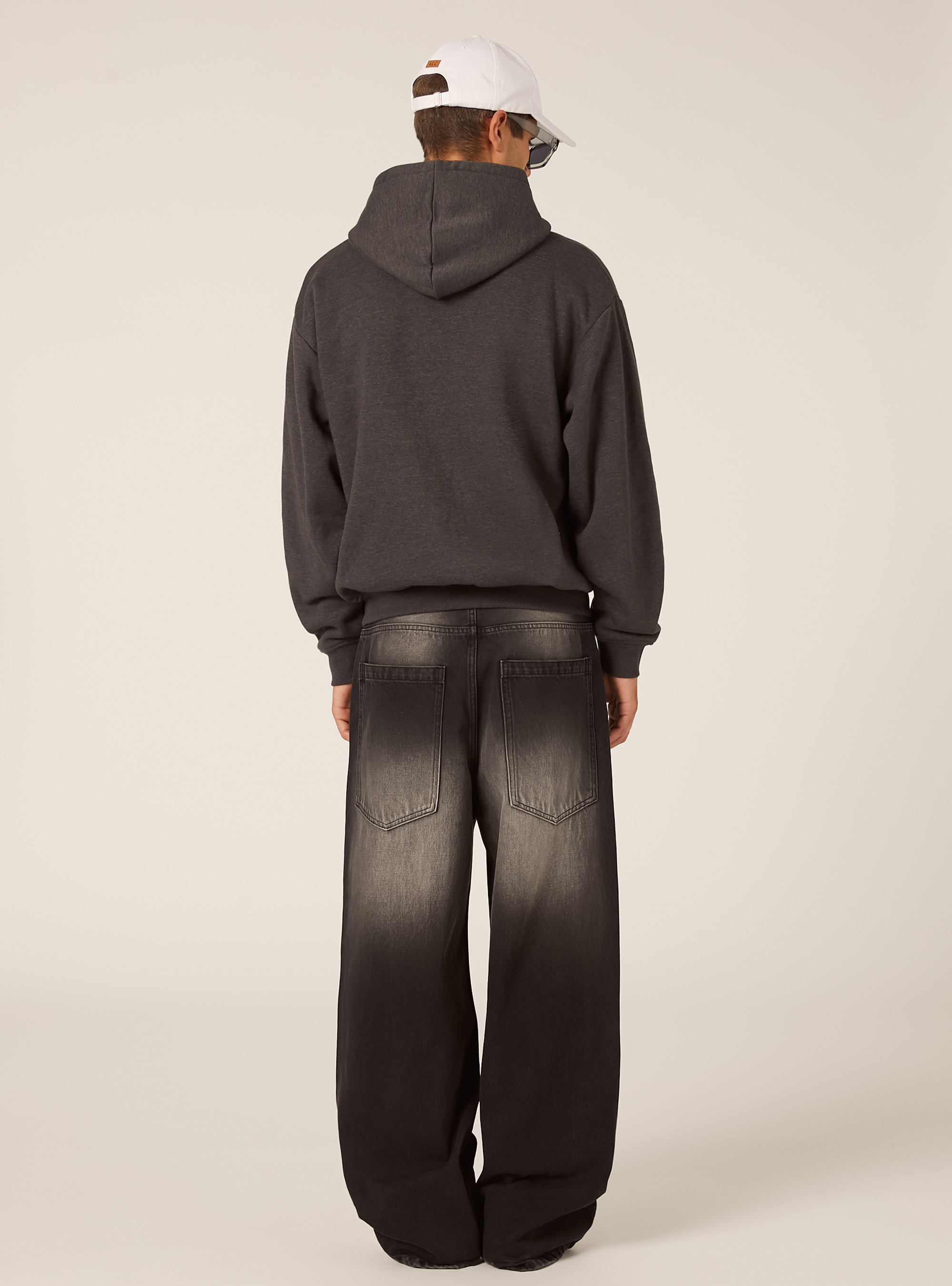 Boxy fit hoodie, MGY1 GREY MEL DARK