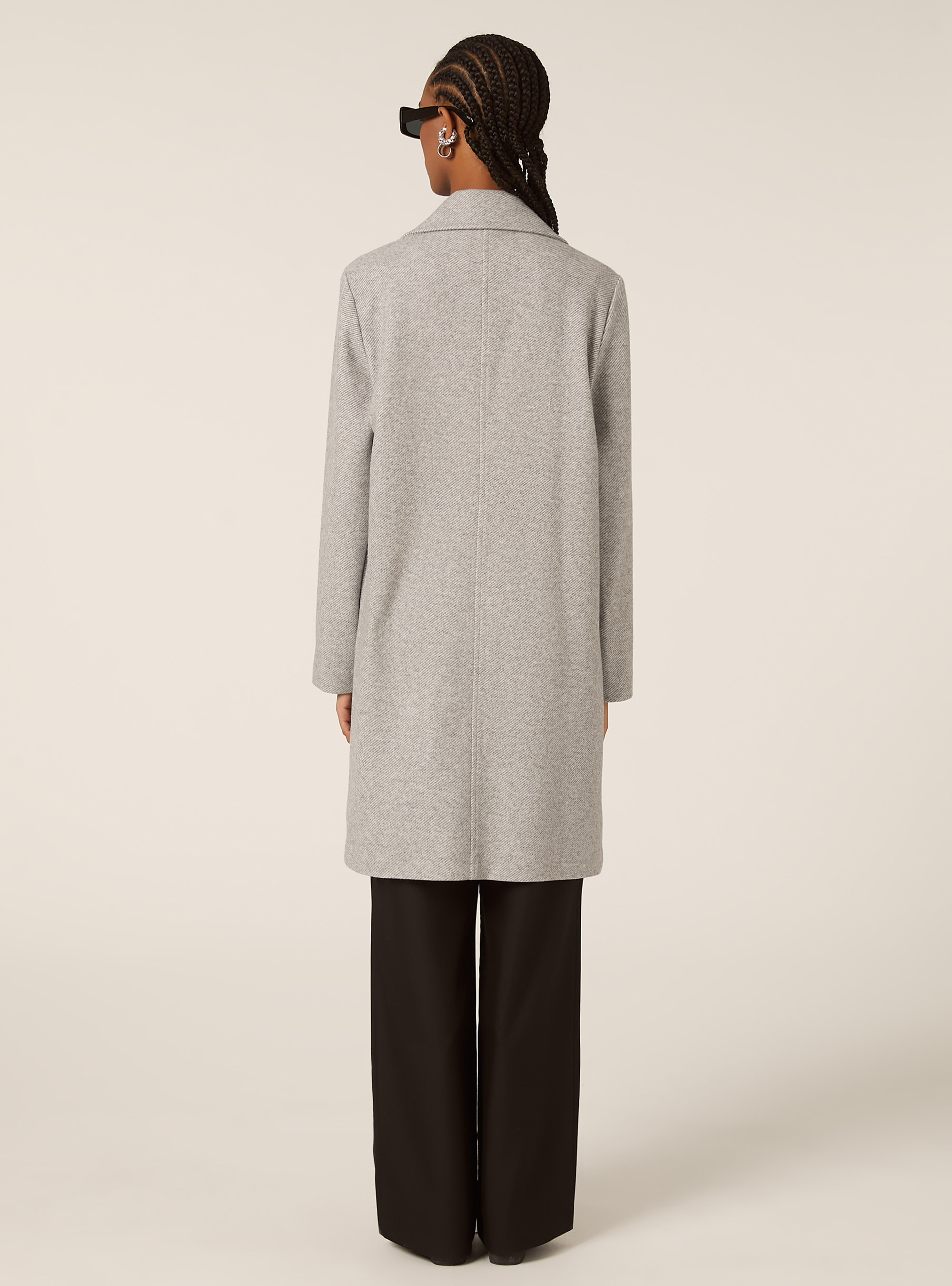 Cappotto midi monopetto, MGY3 GREY MEL LIGHT