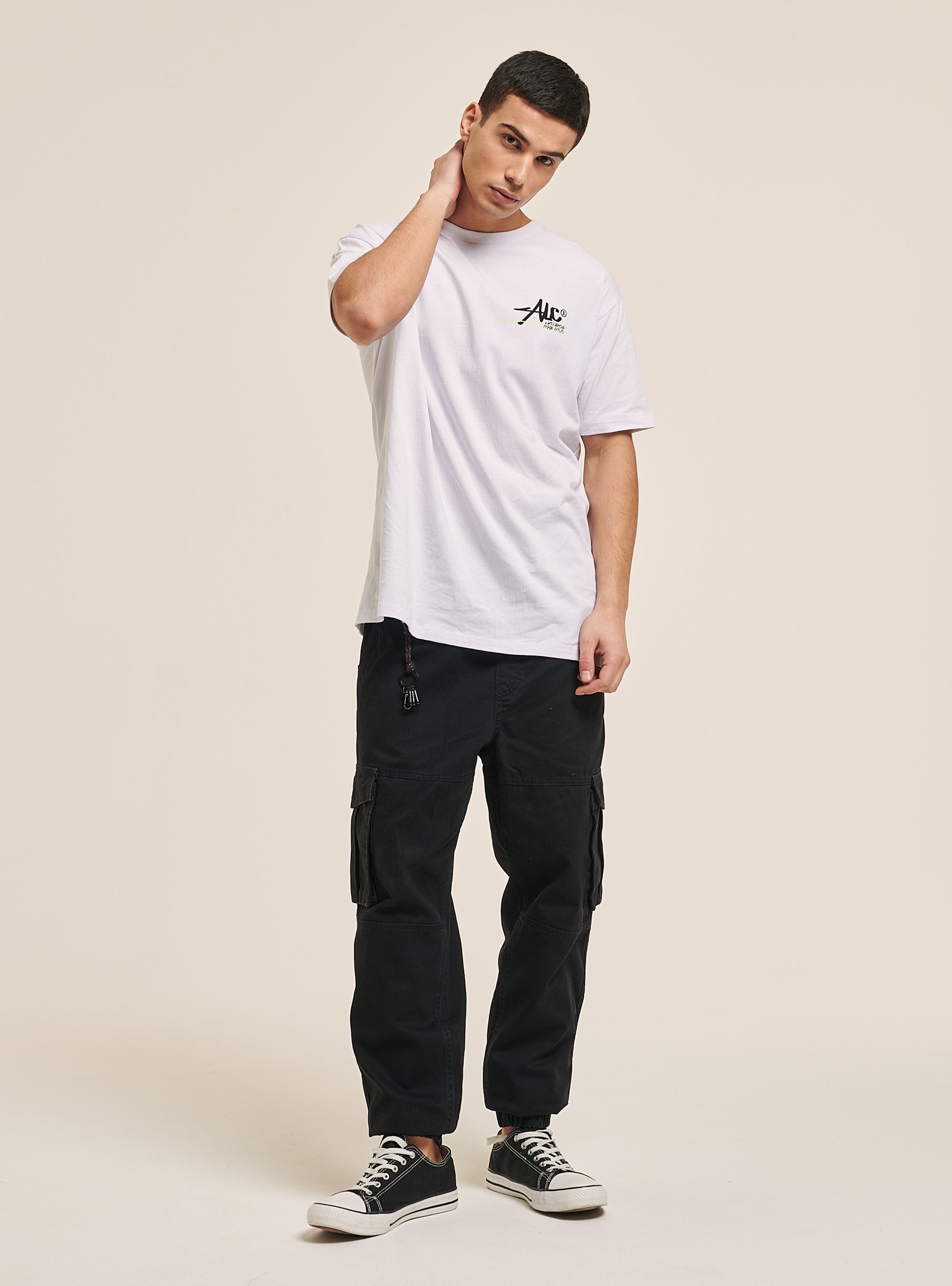 Cotton T-shirt with print, WHITE