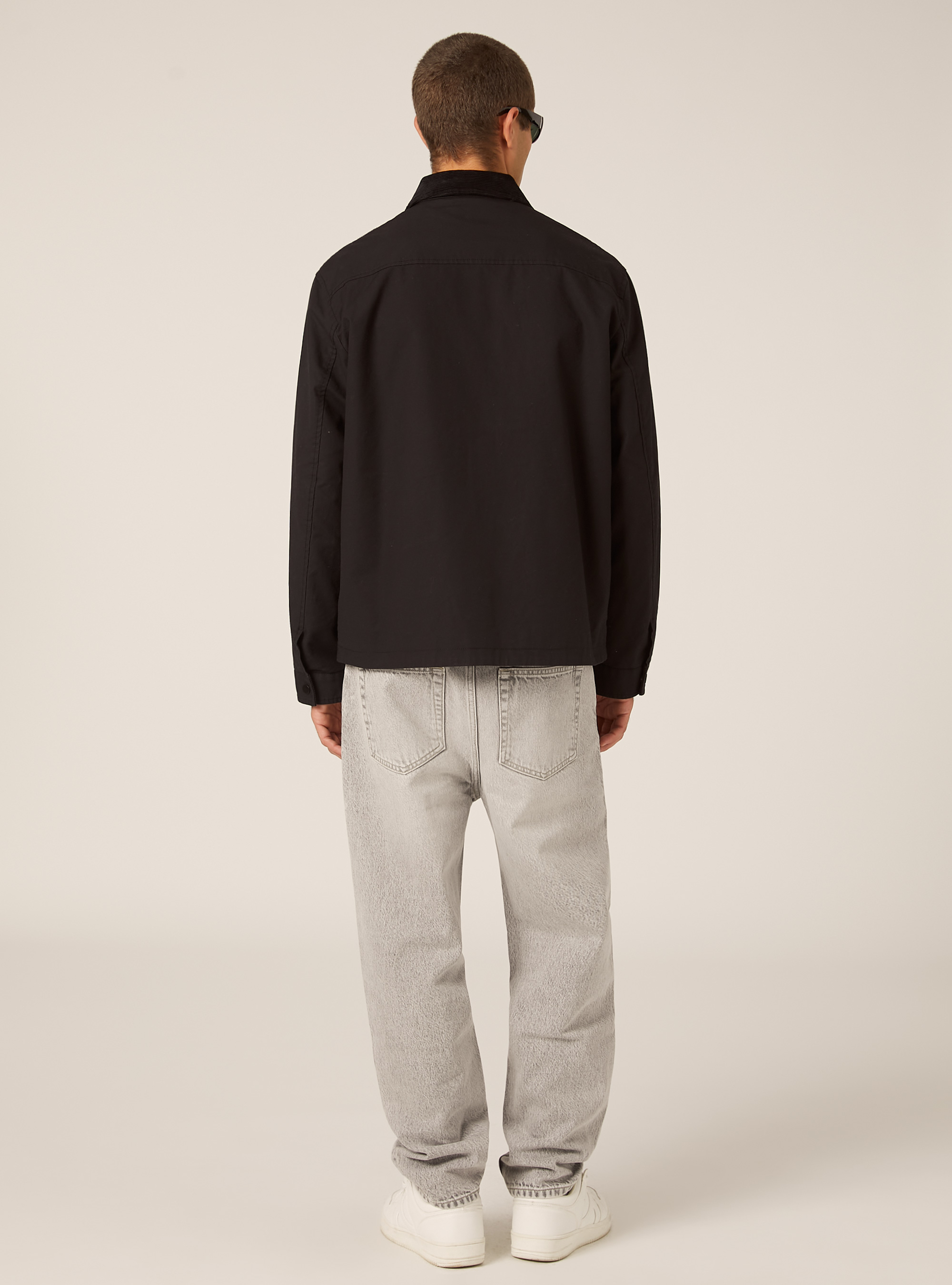 Boxy fit canvas jacket, BK1 BLACK