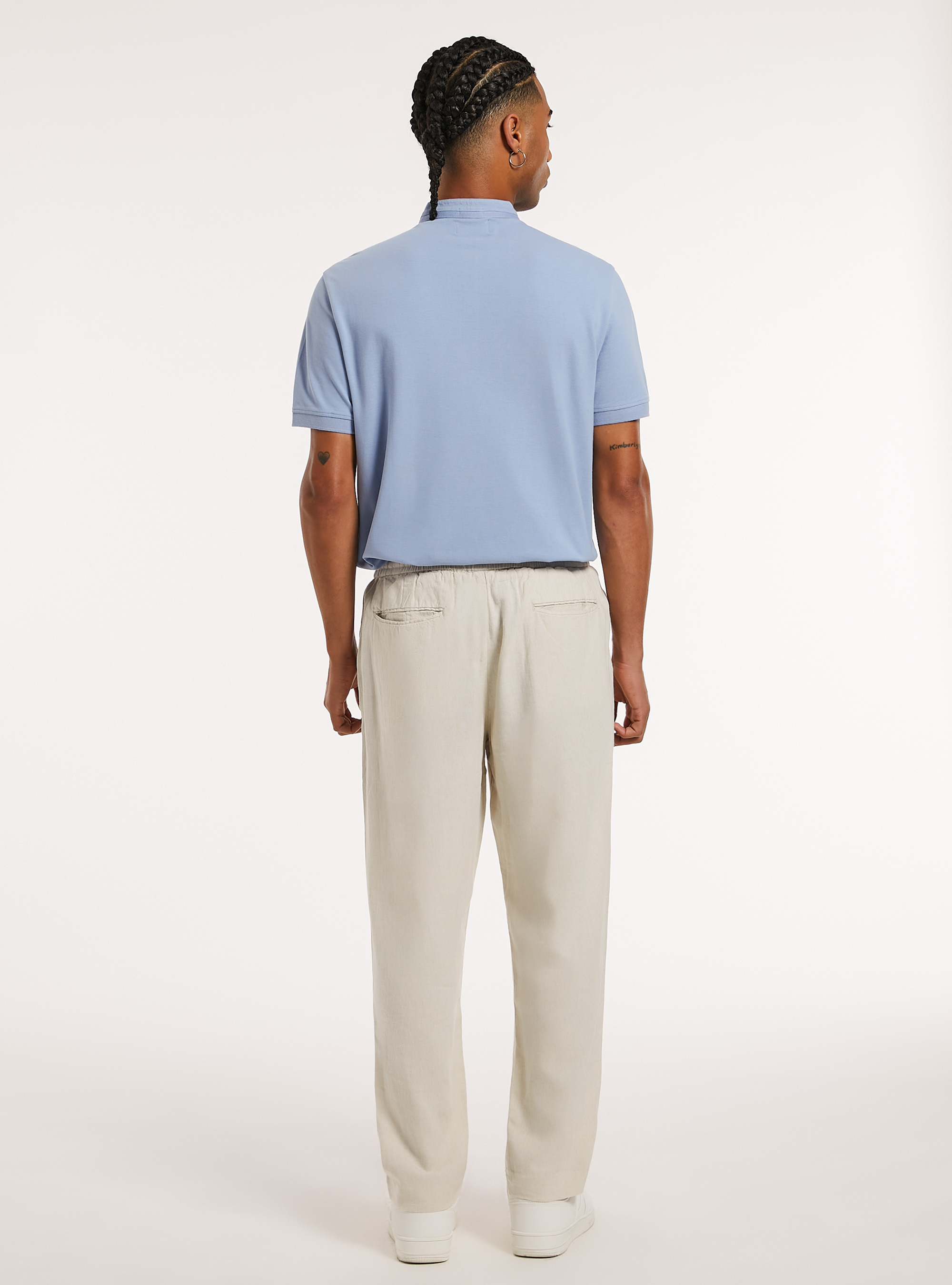 Pantalon jogger en lin, SA3 SAND LIGHT