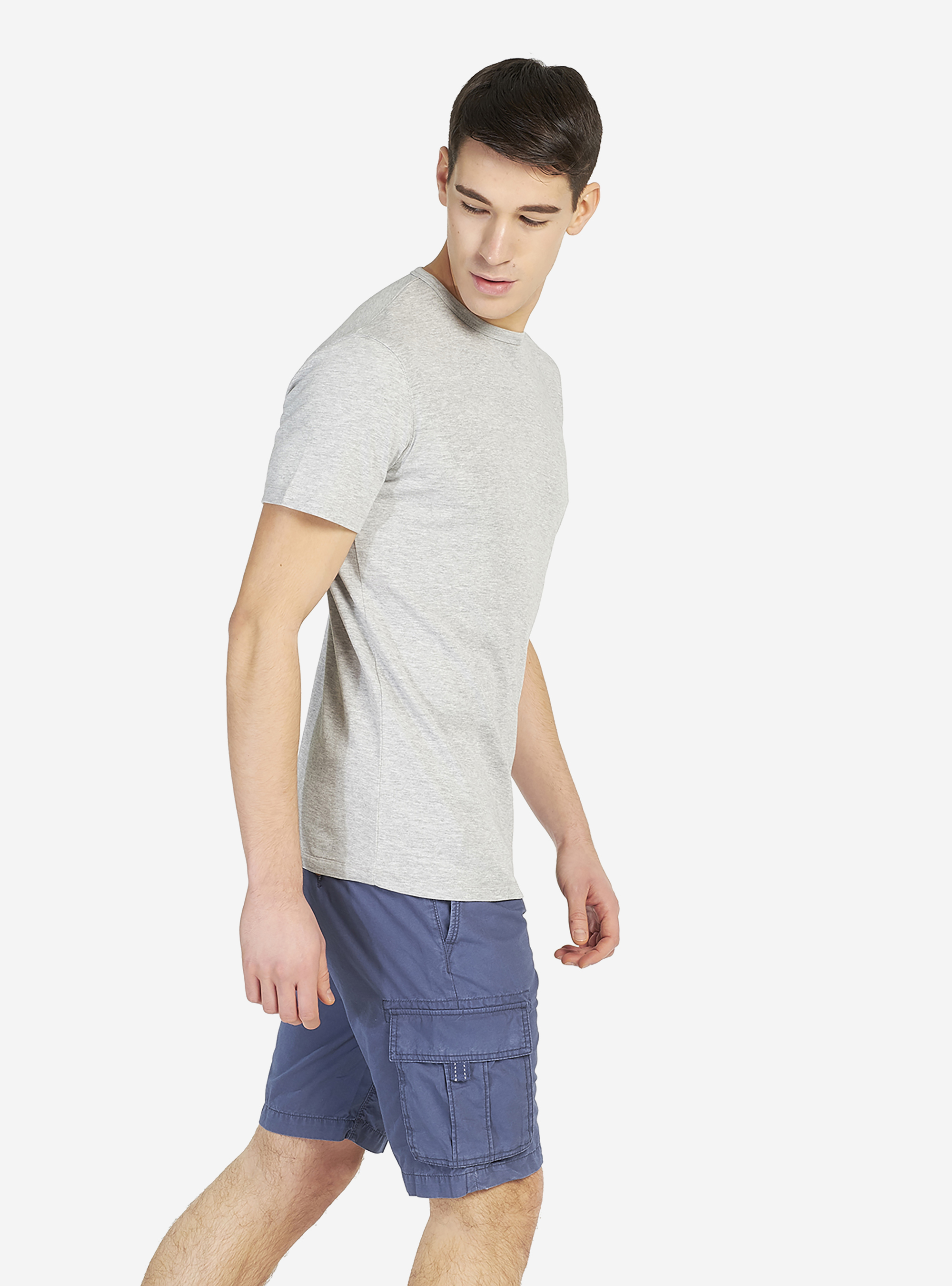 Camisa cómoda elástica, GRIS CLARO MELANGE