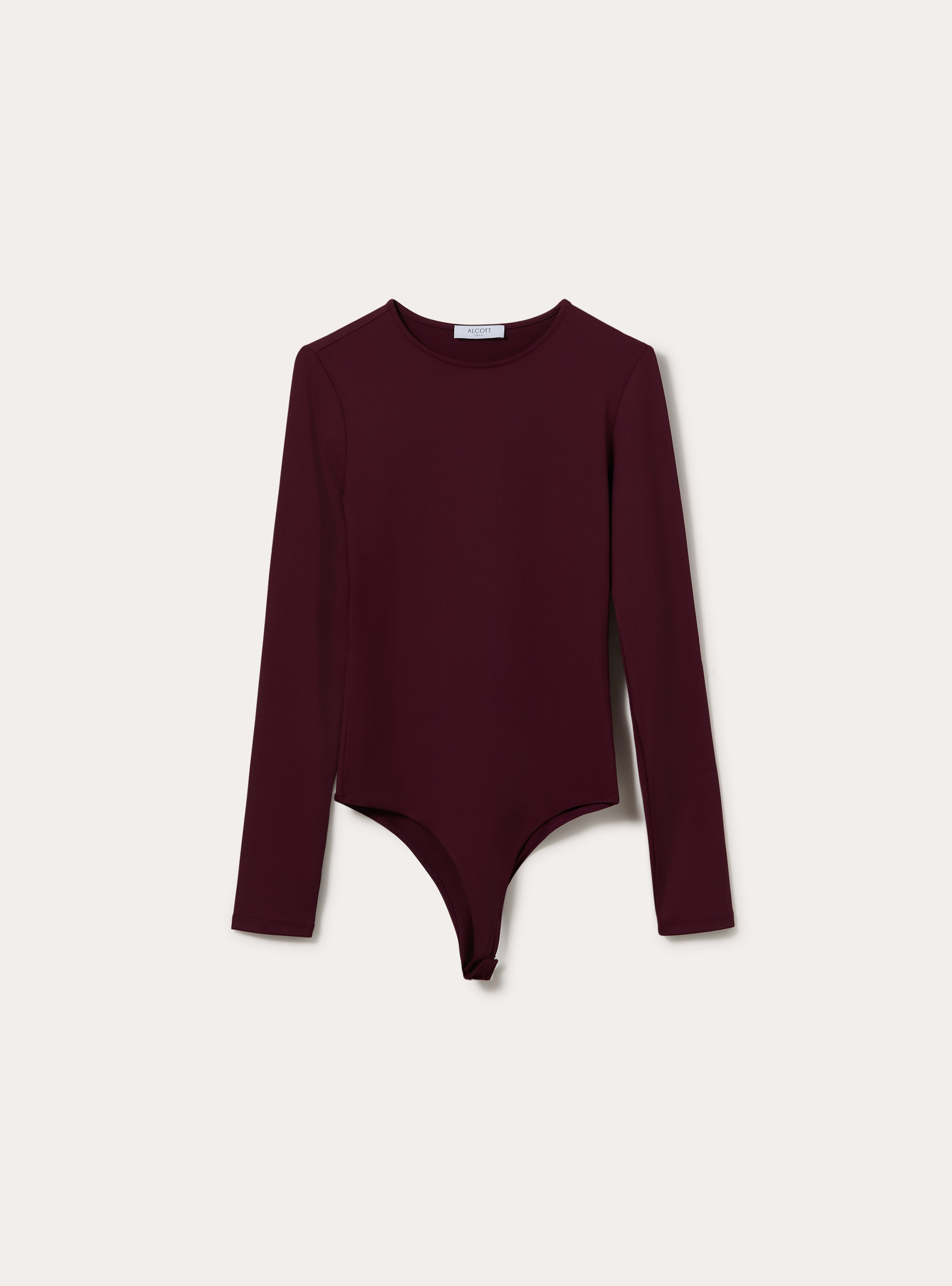 Body girocollo maniche lunghe, BO1 BORDEAUX DARK