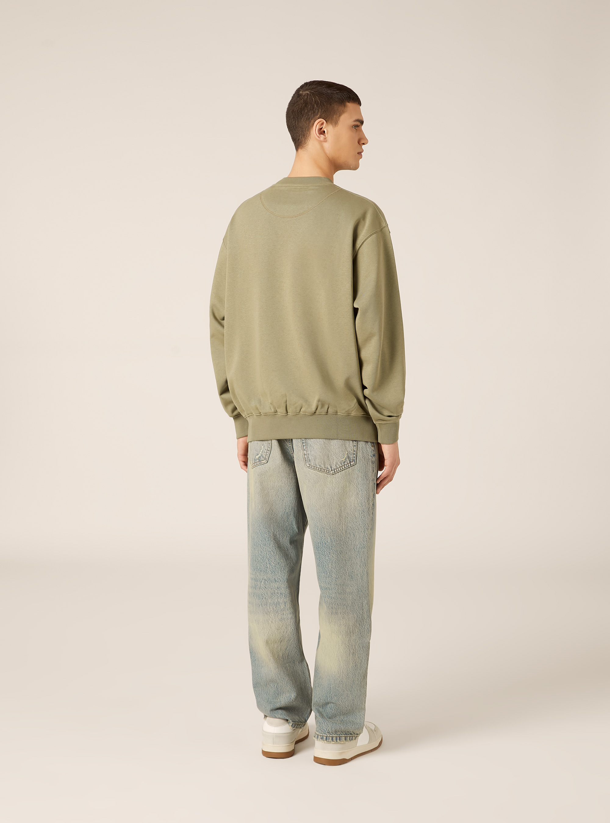 Boxy fit crew neck sweatshirt, KY2 KAKY MEDIUM