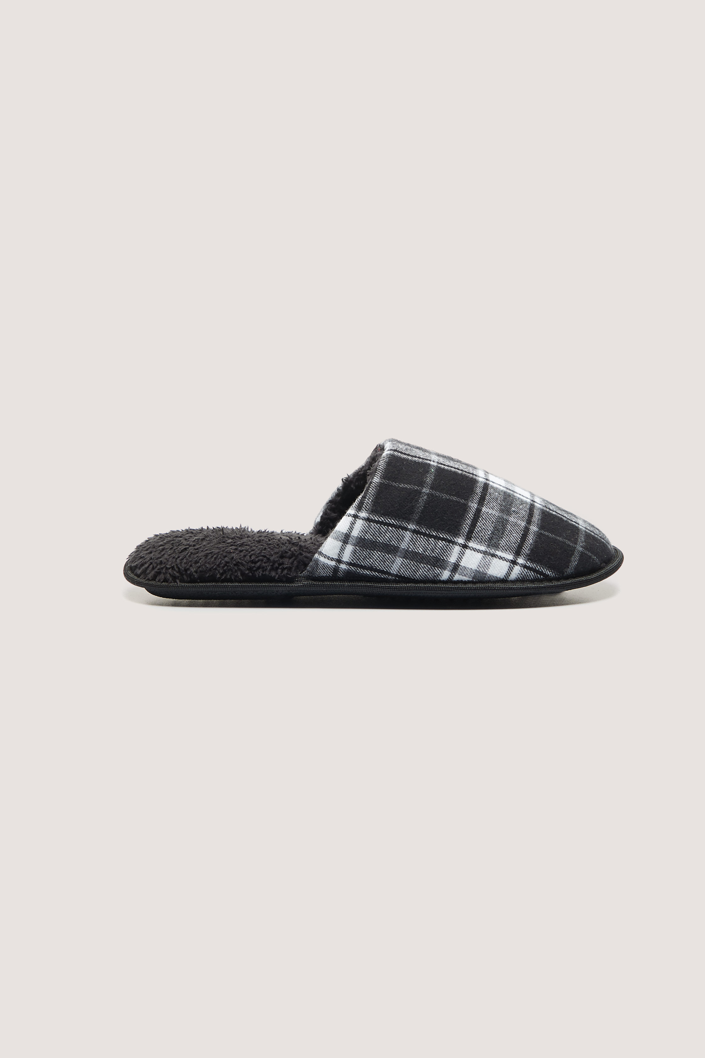 Tartan slippers, WHITE