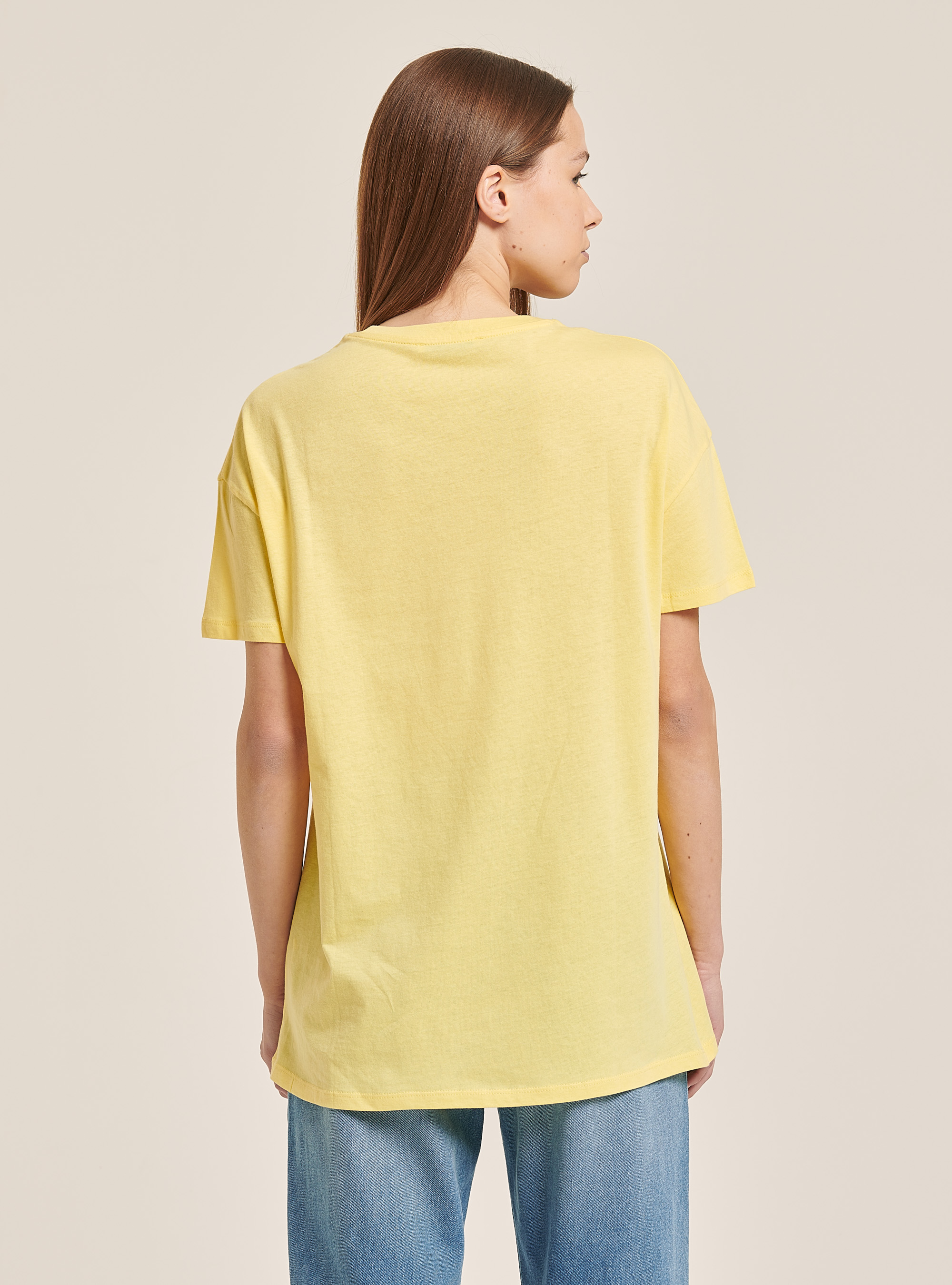 T-shirt colorful impresa, C784 YELLOW