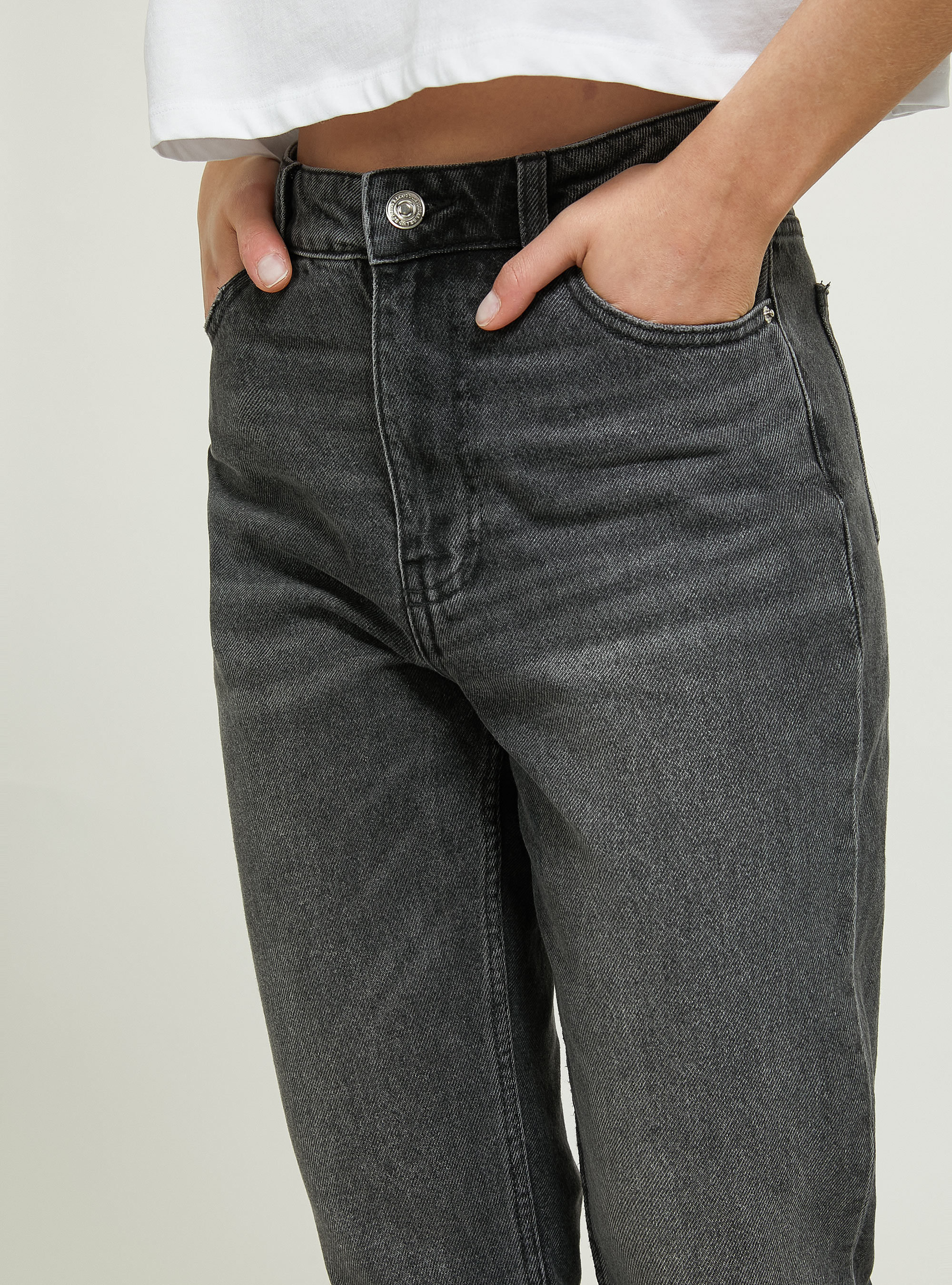 Mom Fit Jeans, D000 BLACK