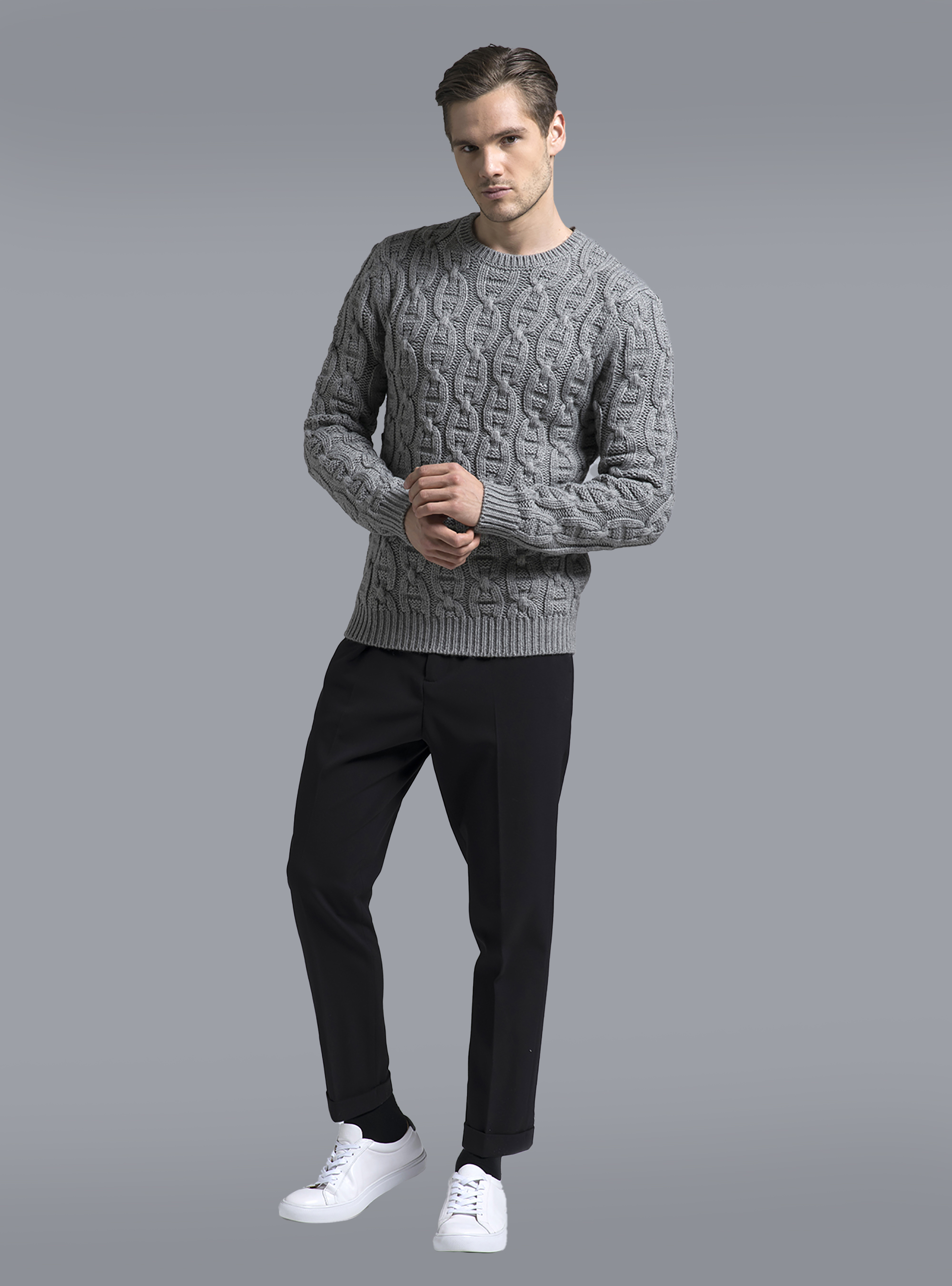 Maglia punto a catena, GREY