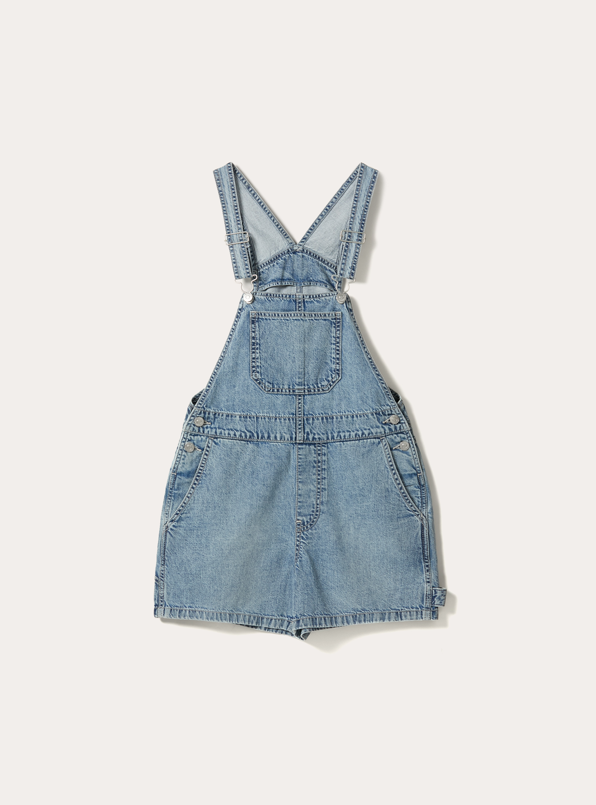 Denim dungarees shorts, D006 AZURE
