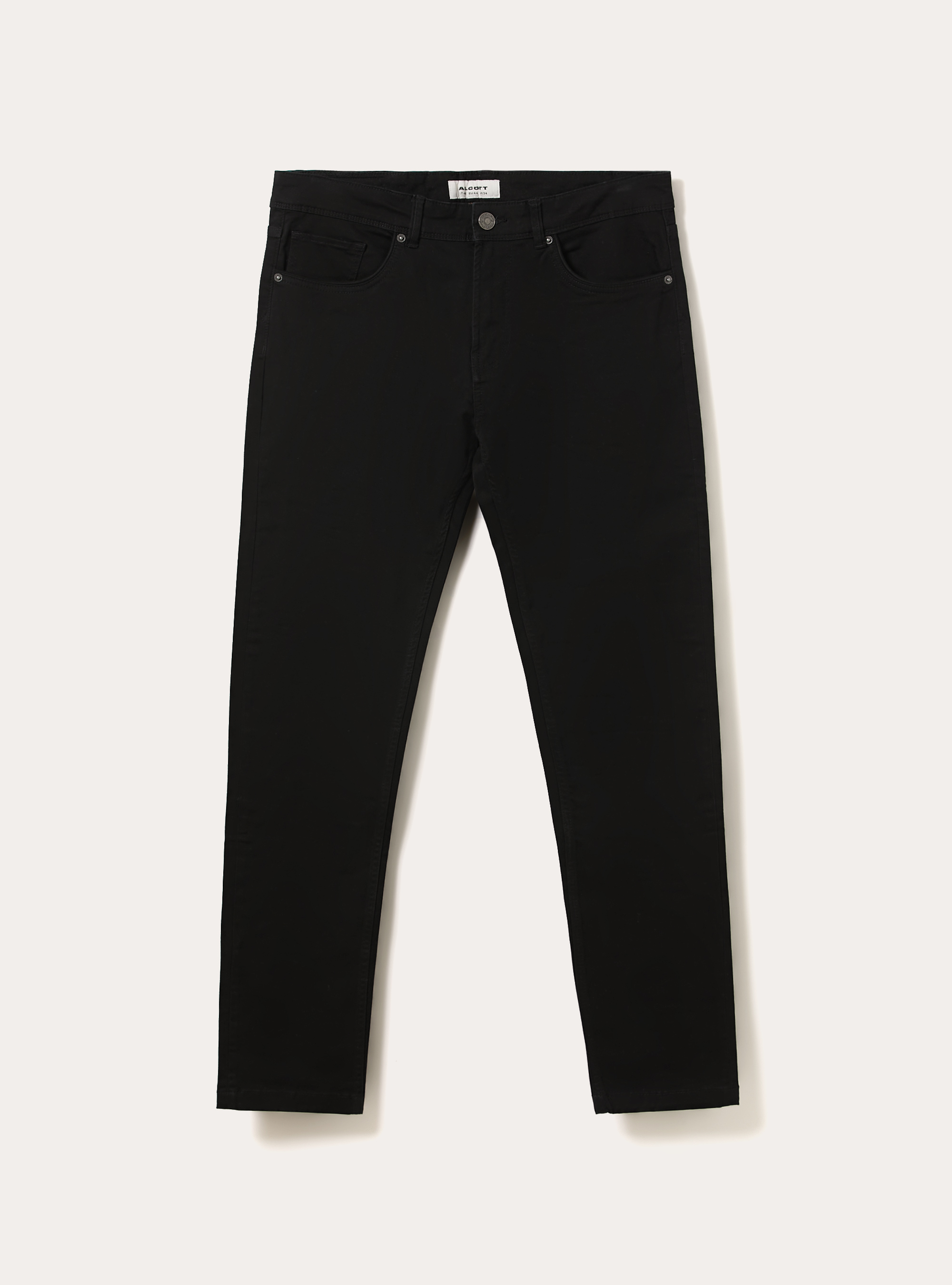 Skinny fit cotton trousers, BK1 BLACK