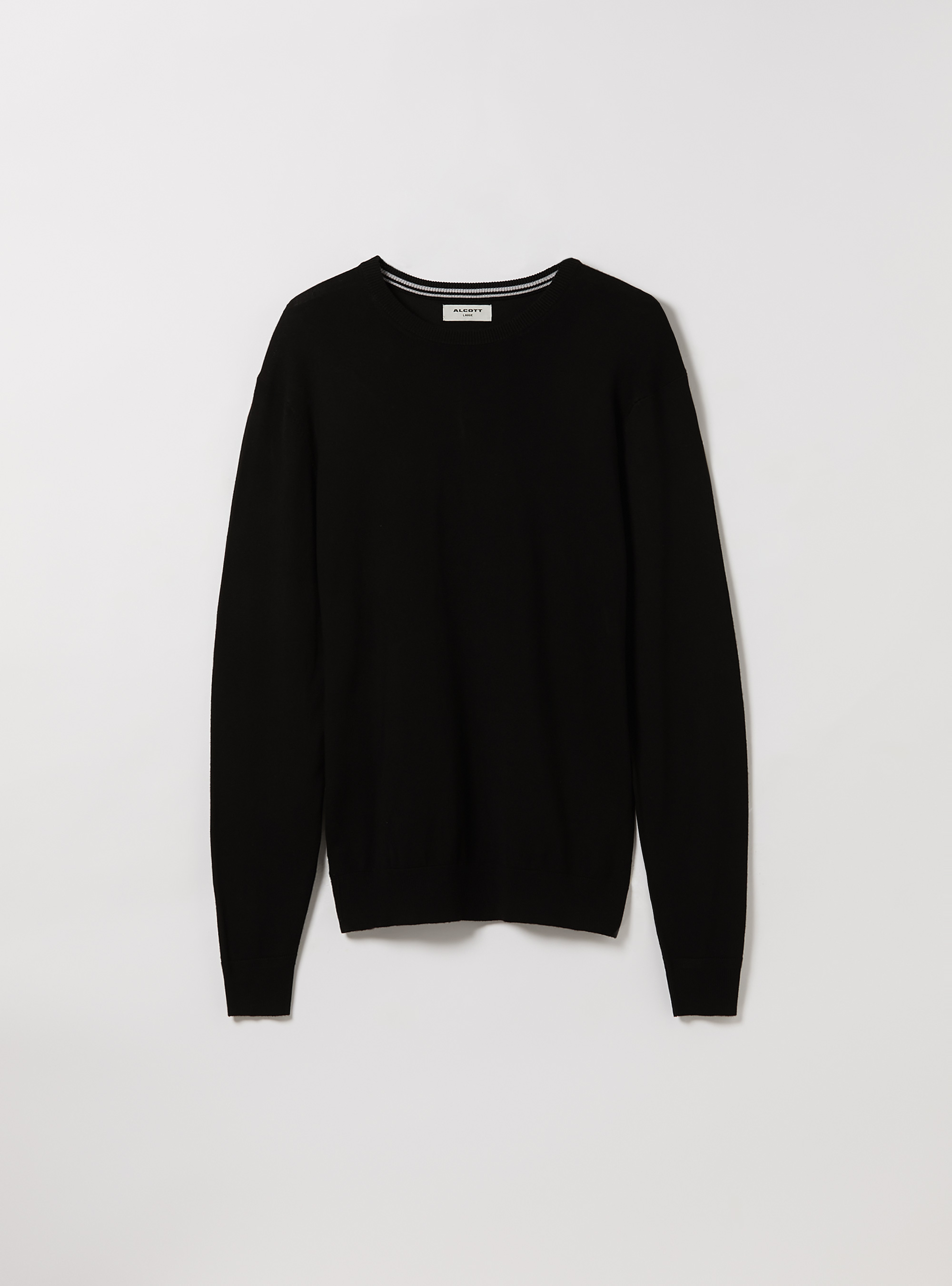 Round-neck pullover made of sustainable viscose Ecovero, BK1 BLACK