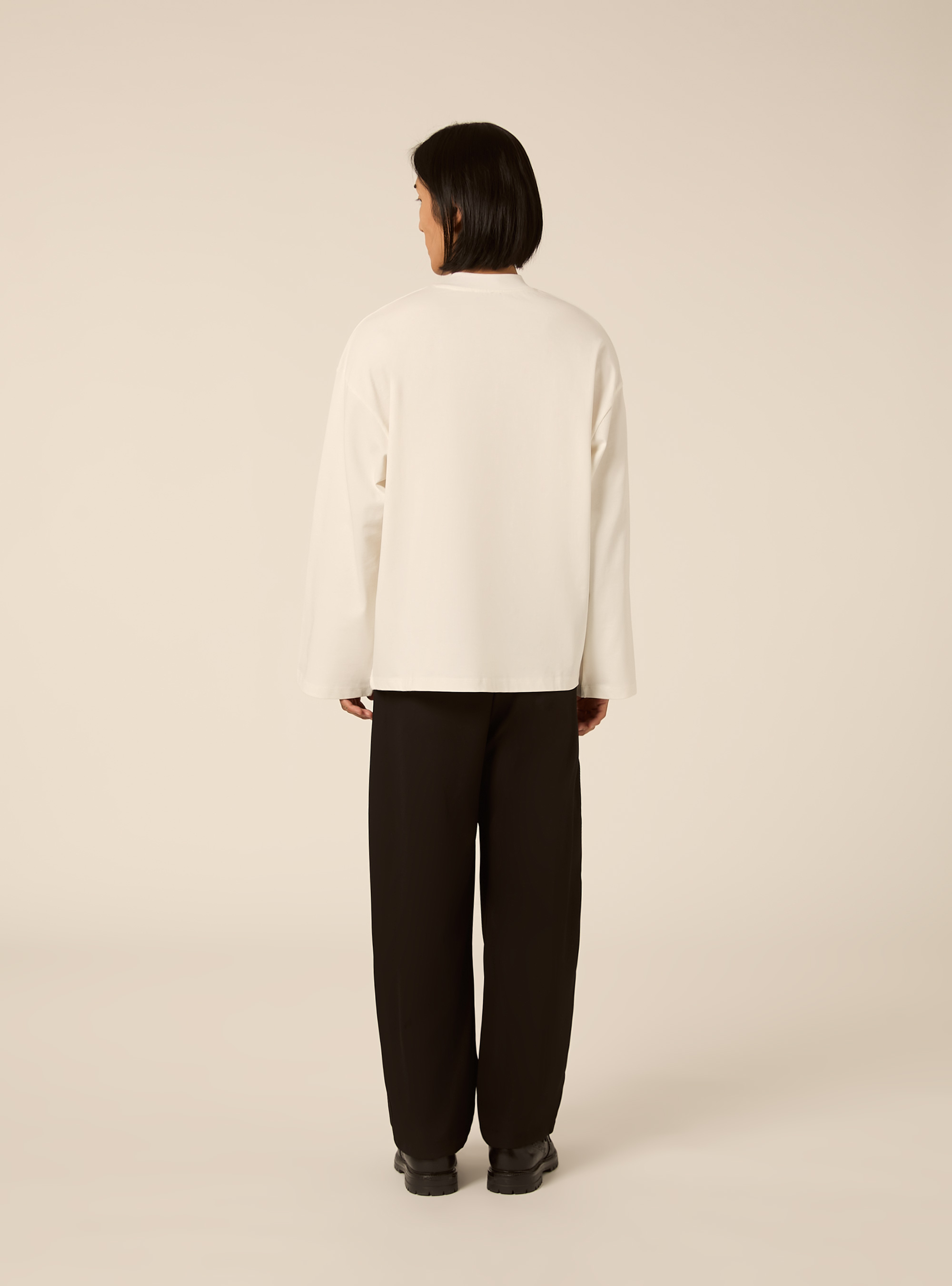 Pantaloni baggy con piega, BK1 BLACK