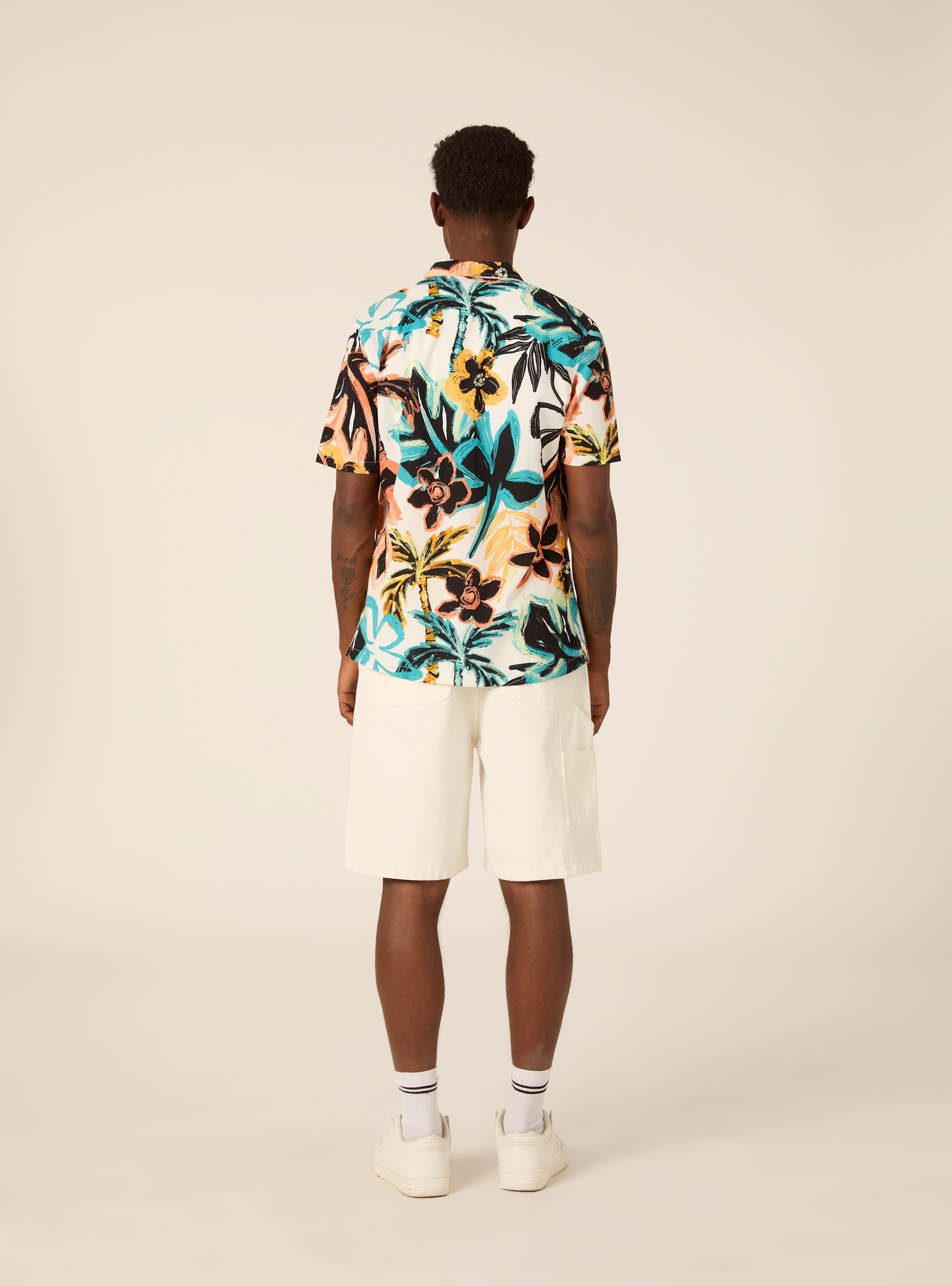 Camicia cotone stampata  floreal, WH1 OFF WHITE