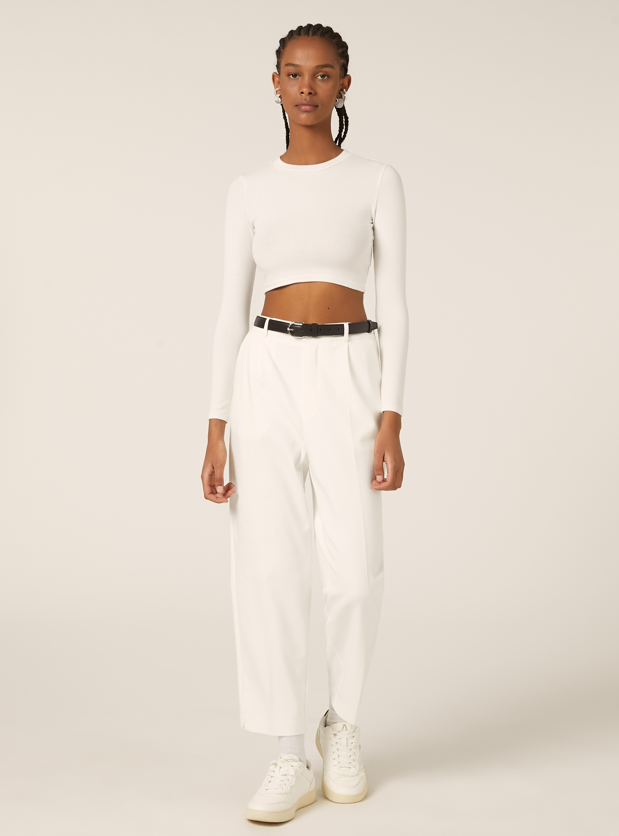 Pantalon ajusté avec ceinture, WH1 OFF WHITE