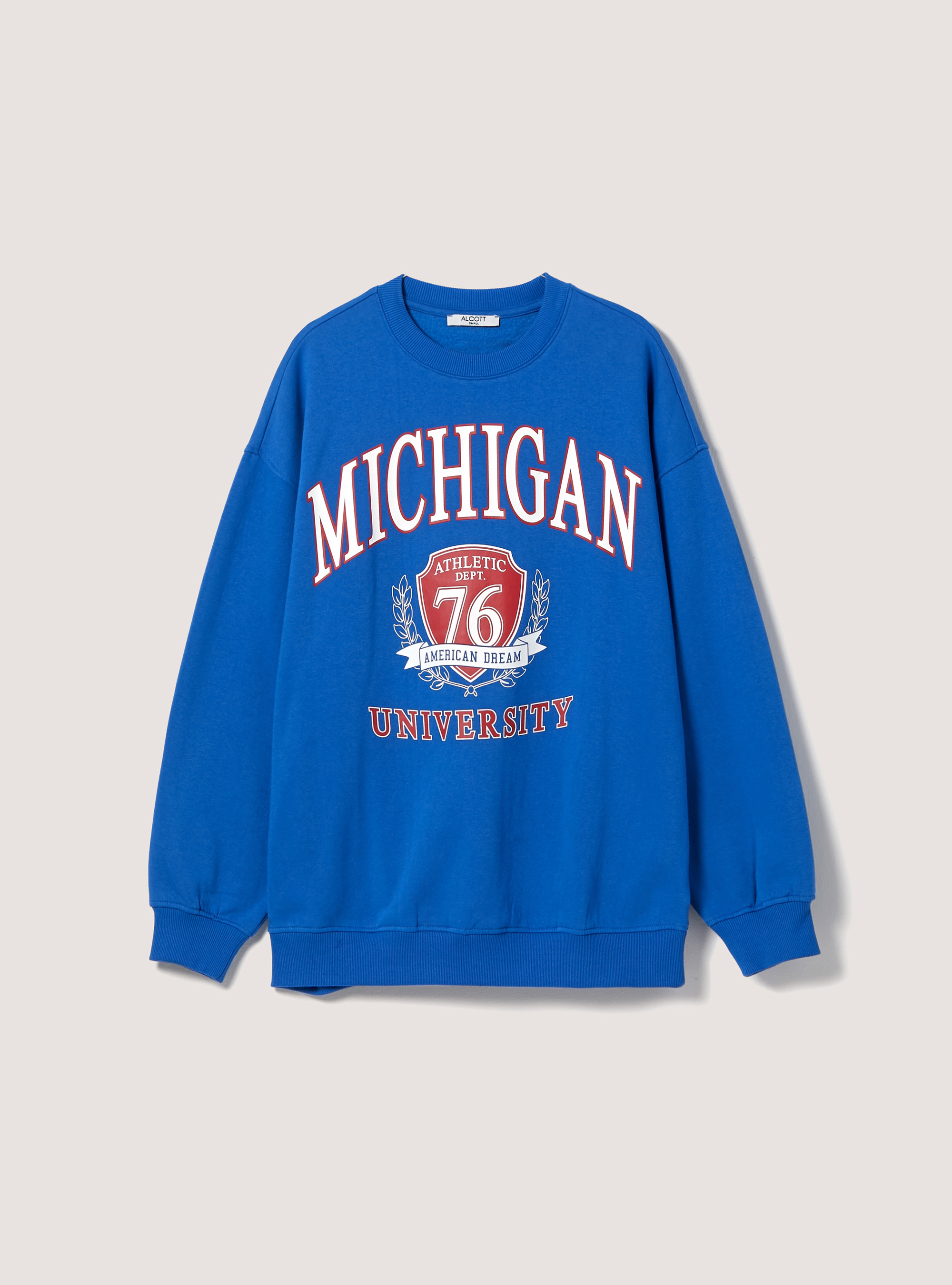 Felpa con stampa college oversize, RY3 LIGHT ROYALE