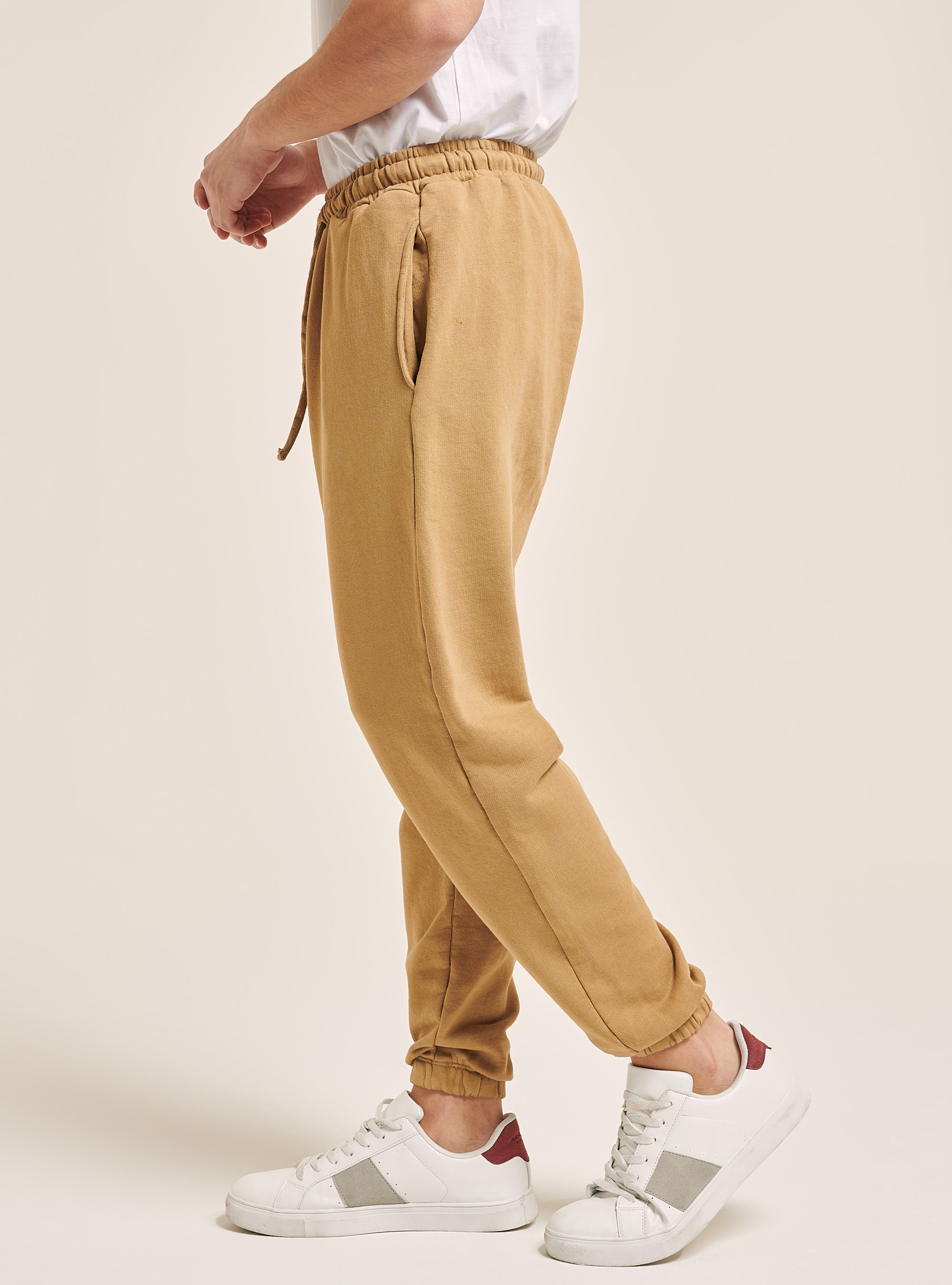 Pantalones jogger de algodón, C5507 TOBACCO