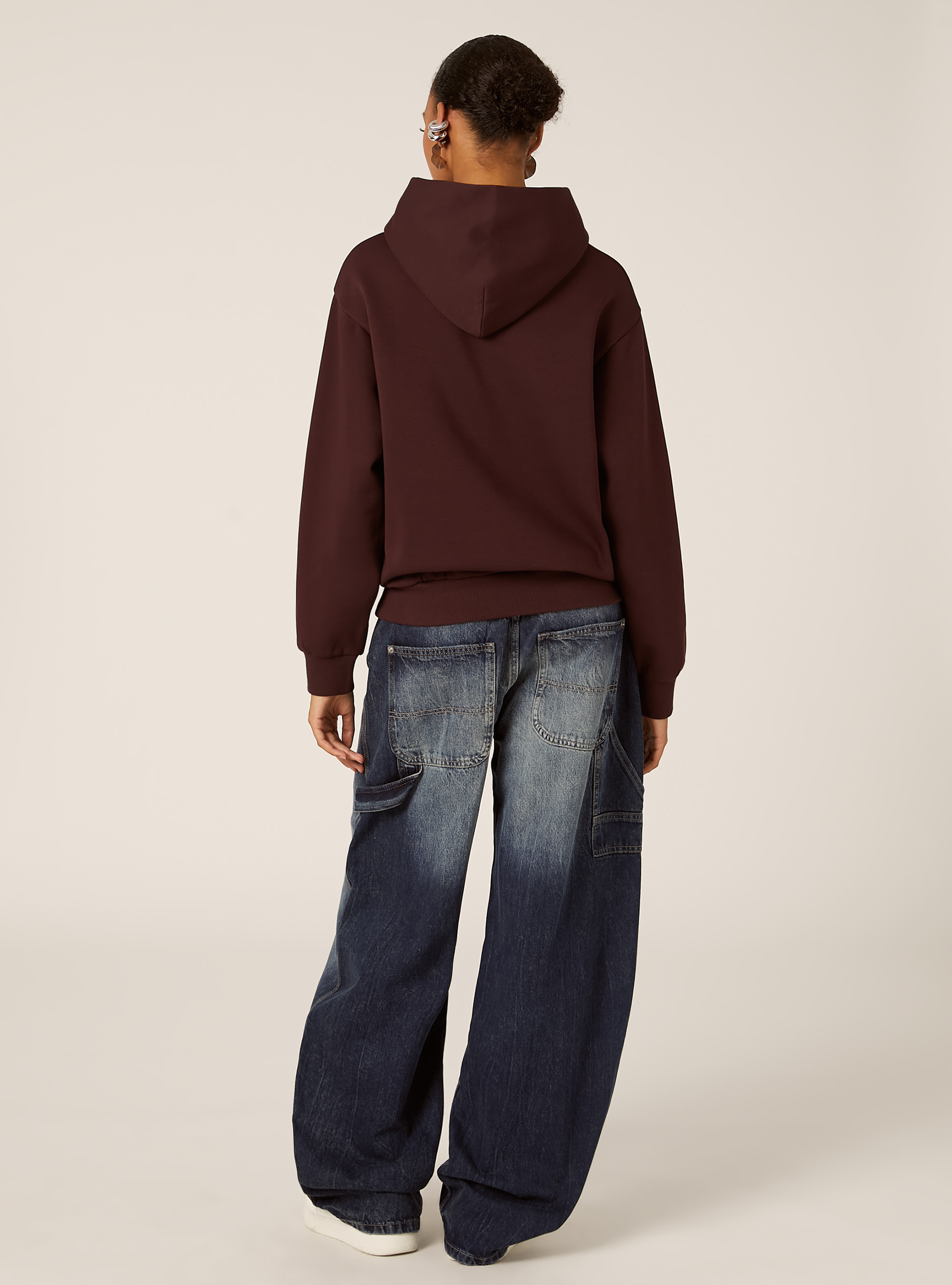 Sudadera oversize, BO1 BORDEAUX DARK