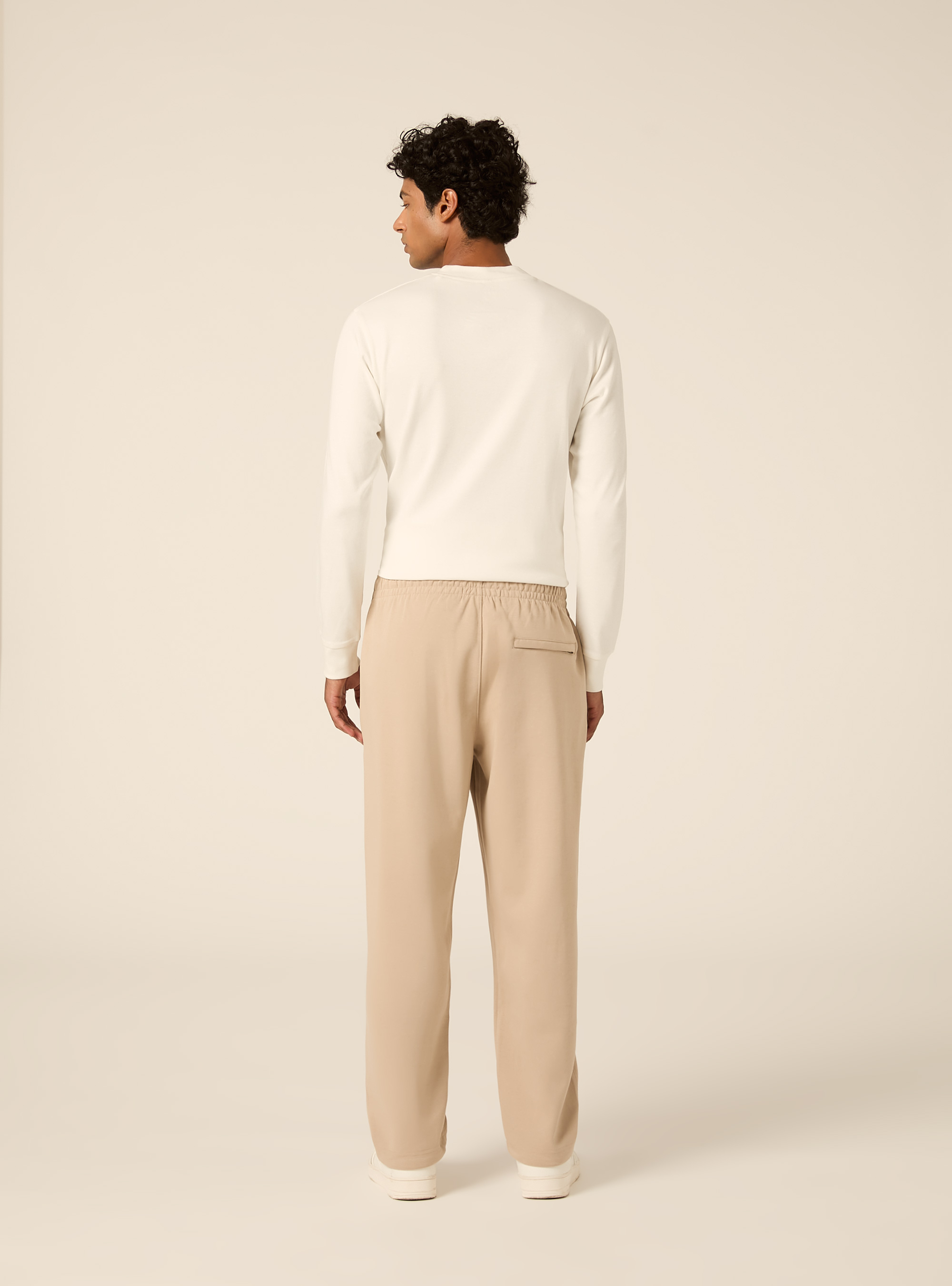 Pantaloni tuta in interlock relaxed fit, BG2 BEIGE MEDIUM