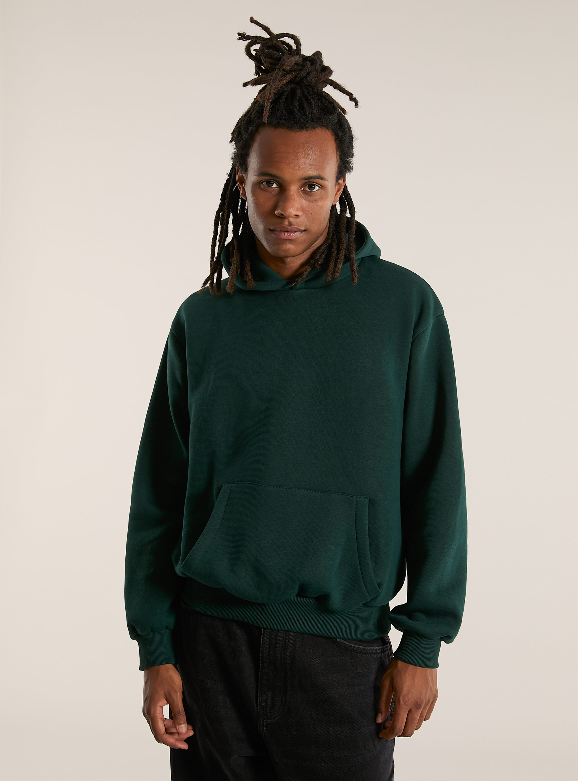 Felpa con cappuccio boxy fit, GN1 GREEN DARK