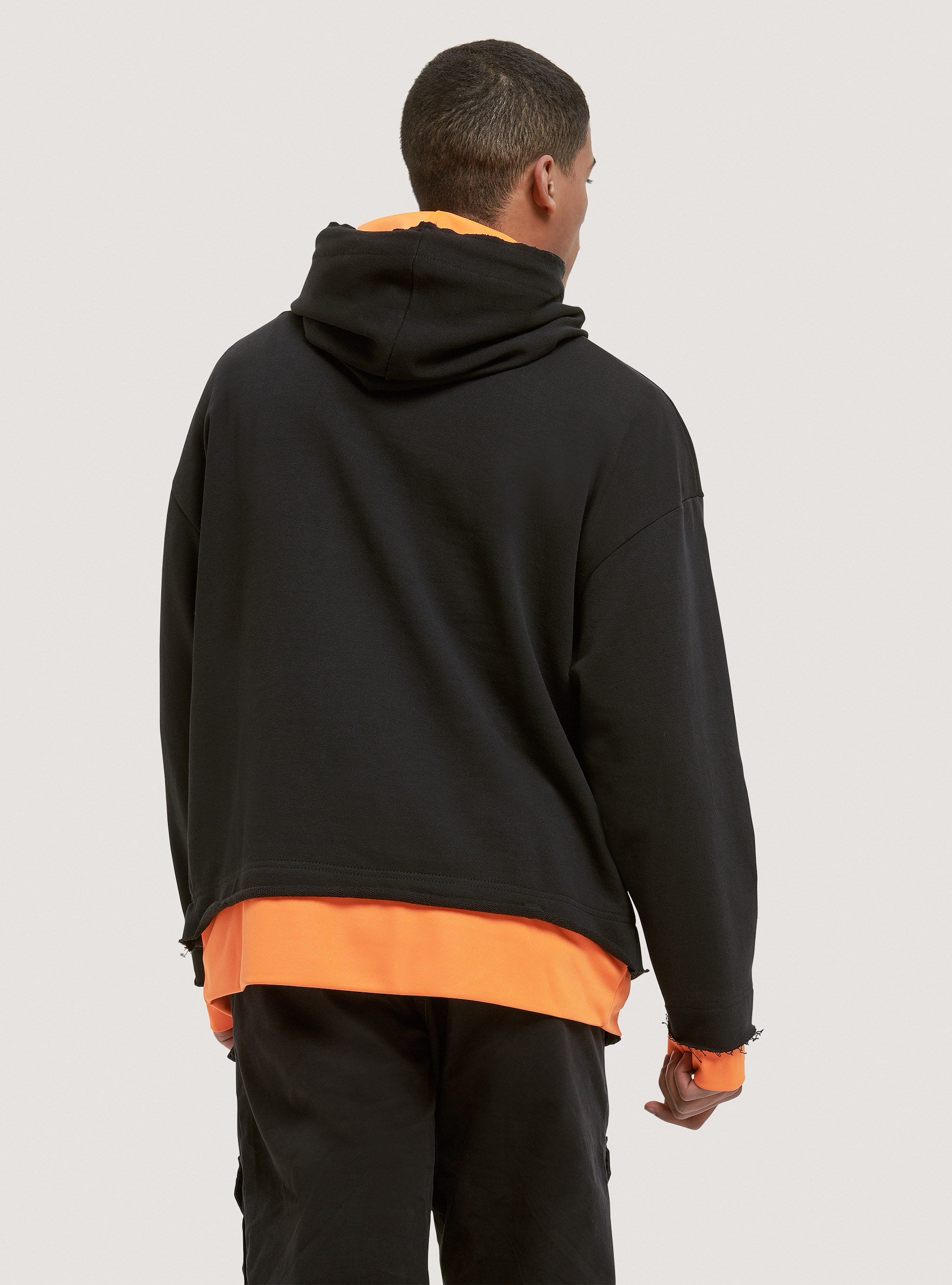 Hooded sweatshirt with contrasting details, BK1 BLACK