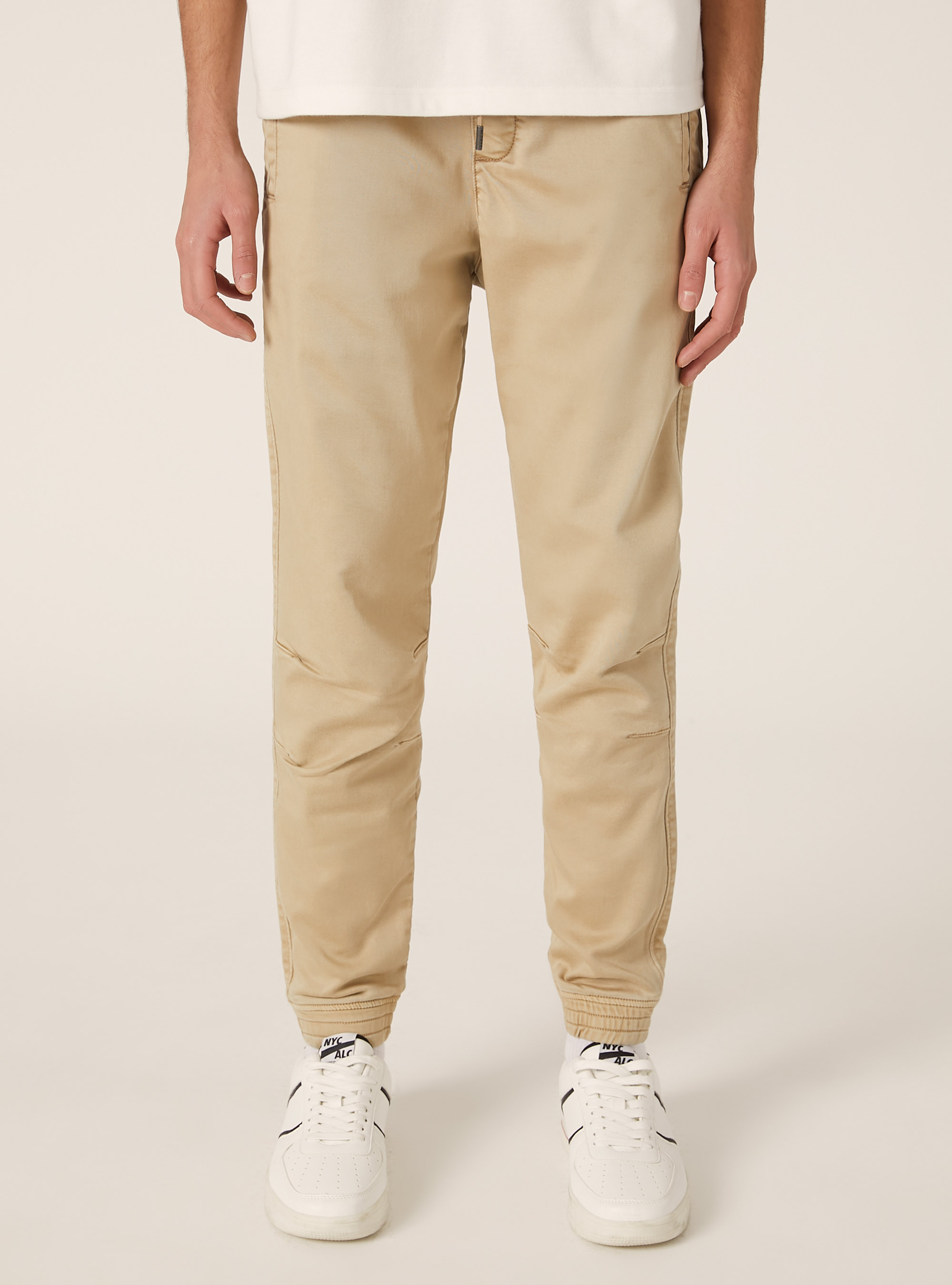 Cotton jogger trousers, BG1 BEIGE DARK
