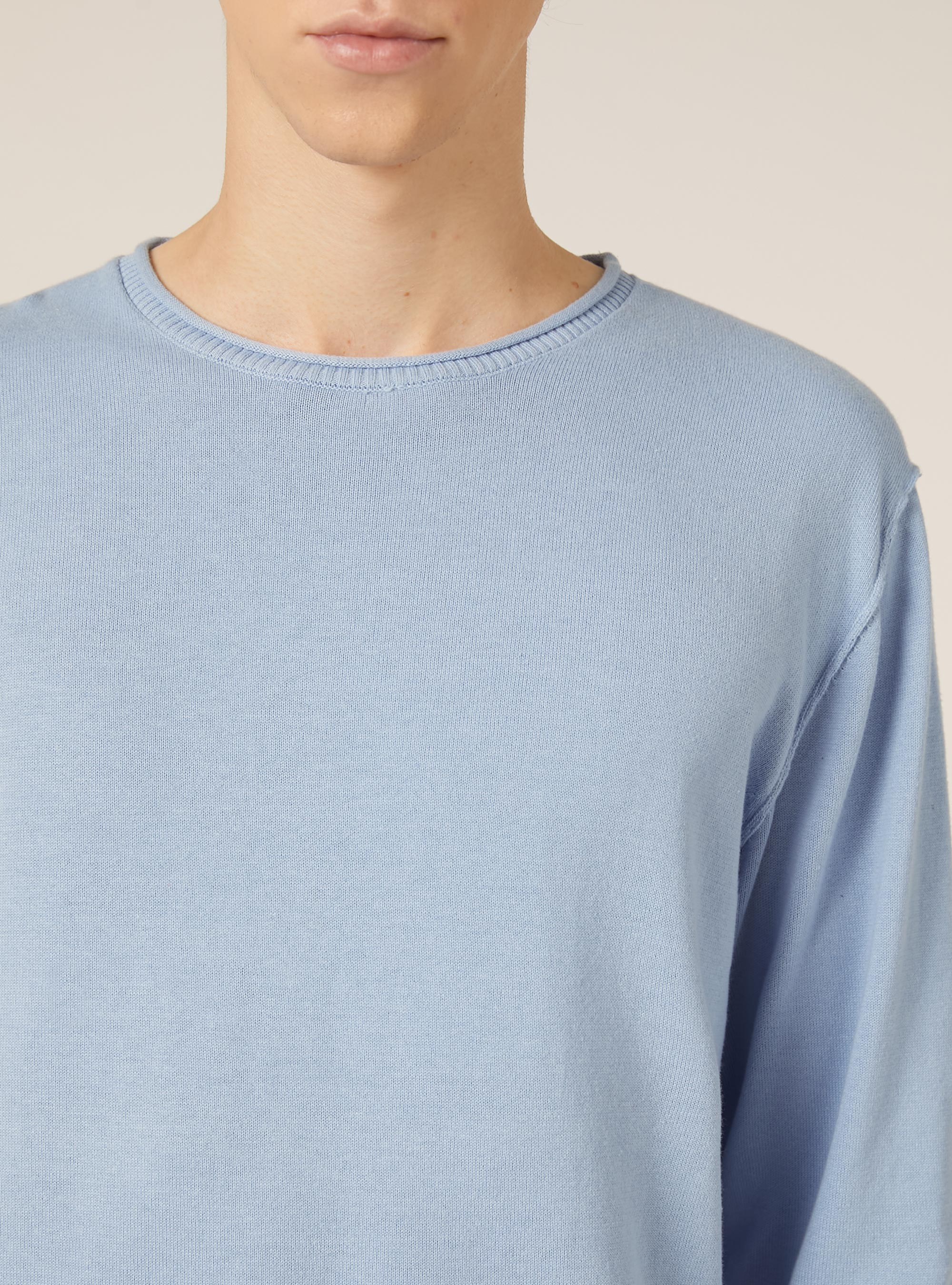 Raw cut pullover with roll neck, AZ2 AZZURRE MEDIUM