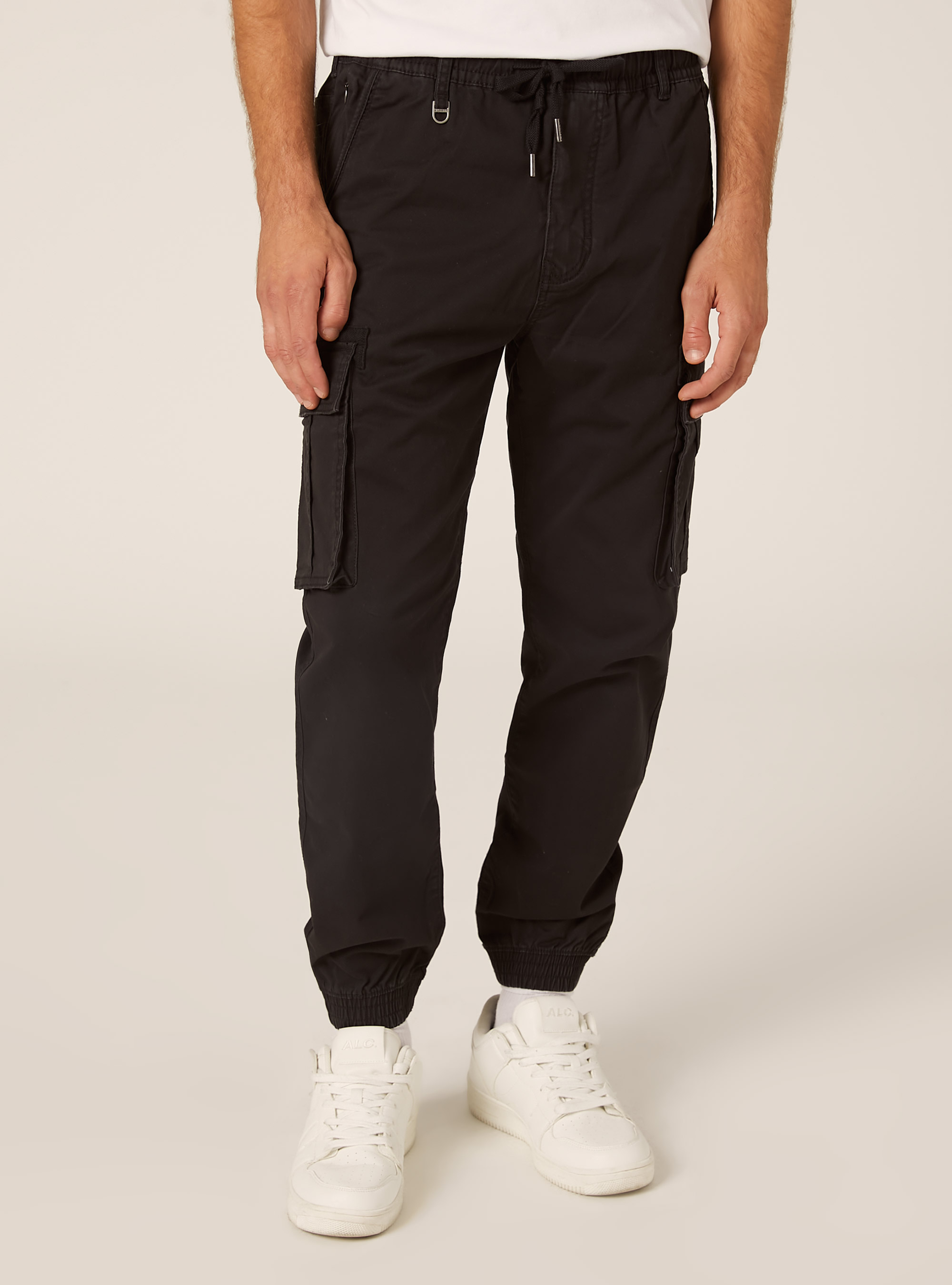 Stretch twill cargo jogger pants, BK1 BLACK