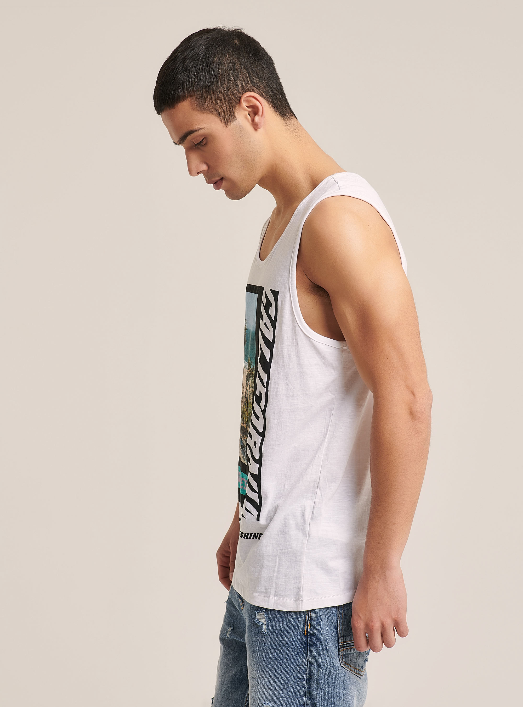 Tanktop mit Aufdruck City, C099 WHITE