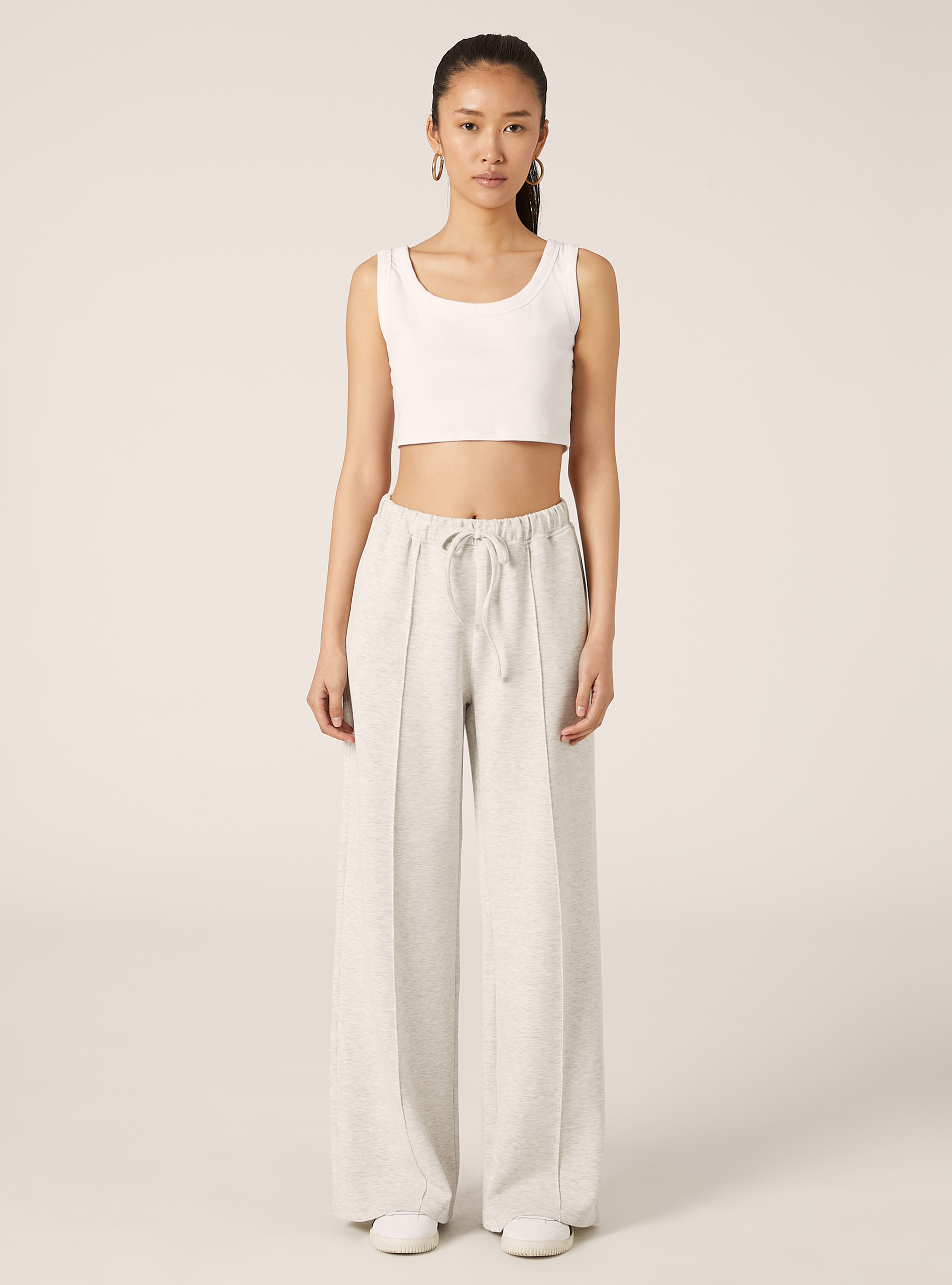 Wide leg soft touch jogger, MGY3 GREY MEL LIGHT