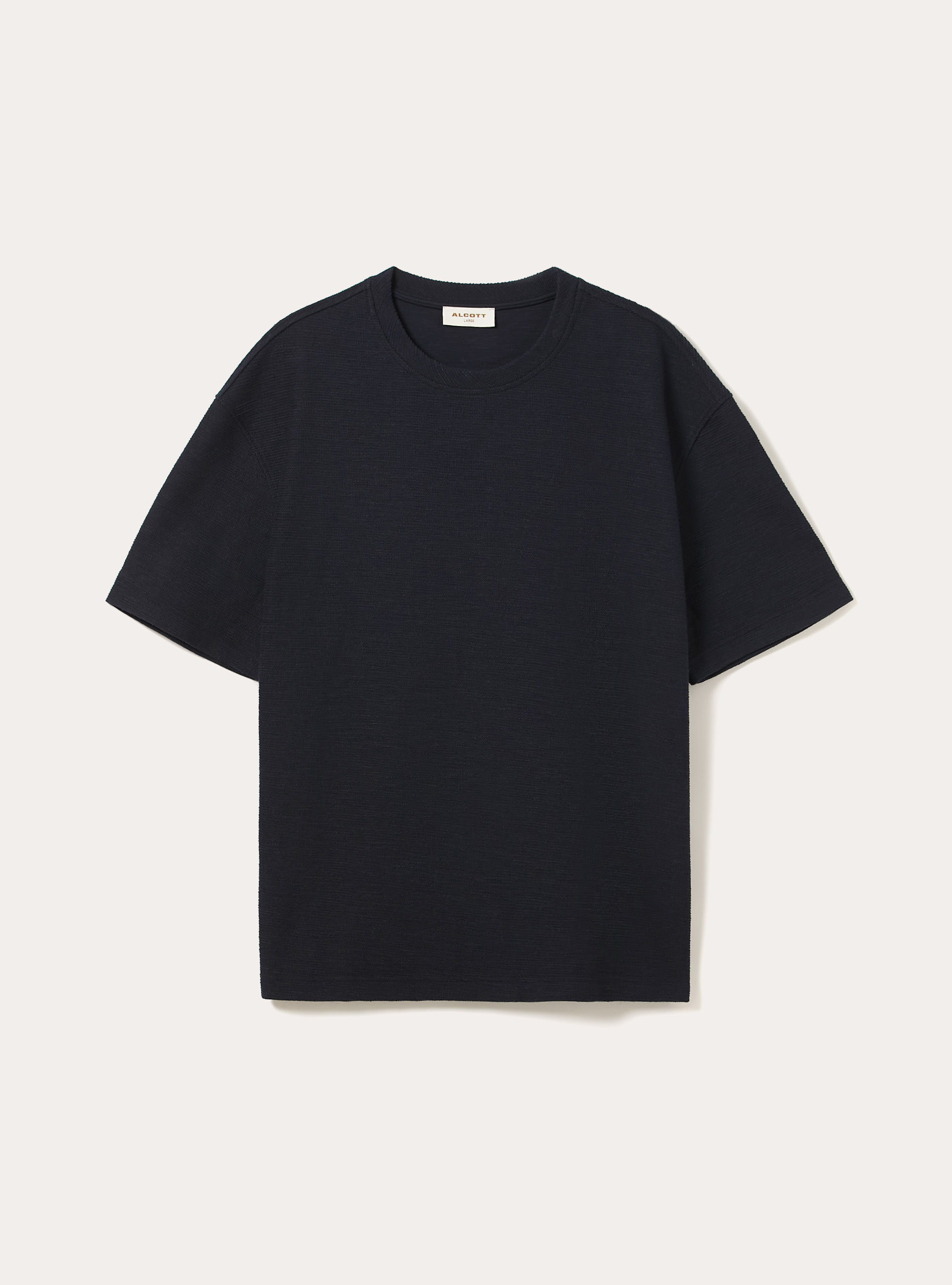Textured cotton T-shirt, NA1 NAVY DARK
