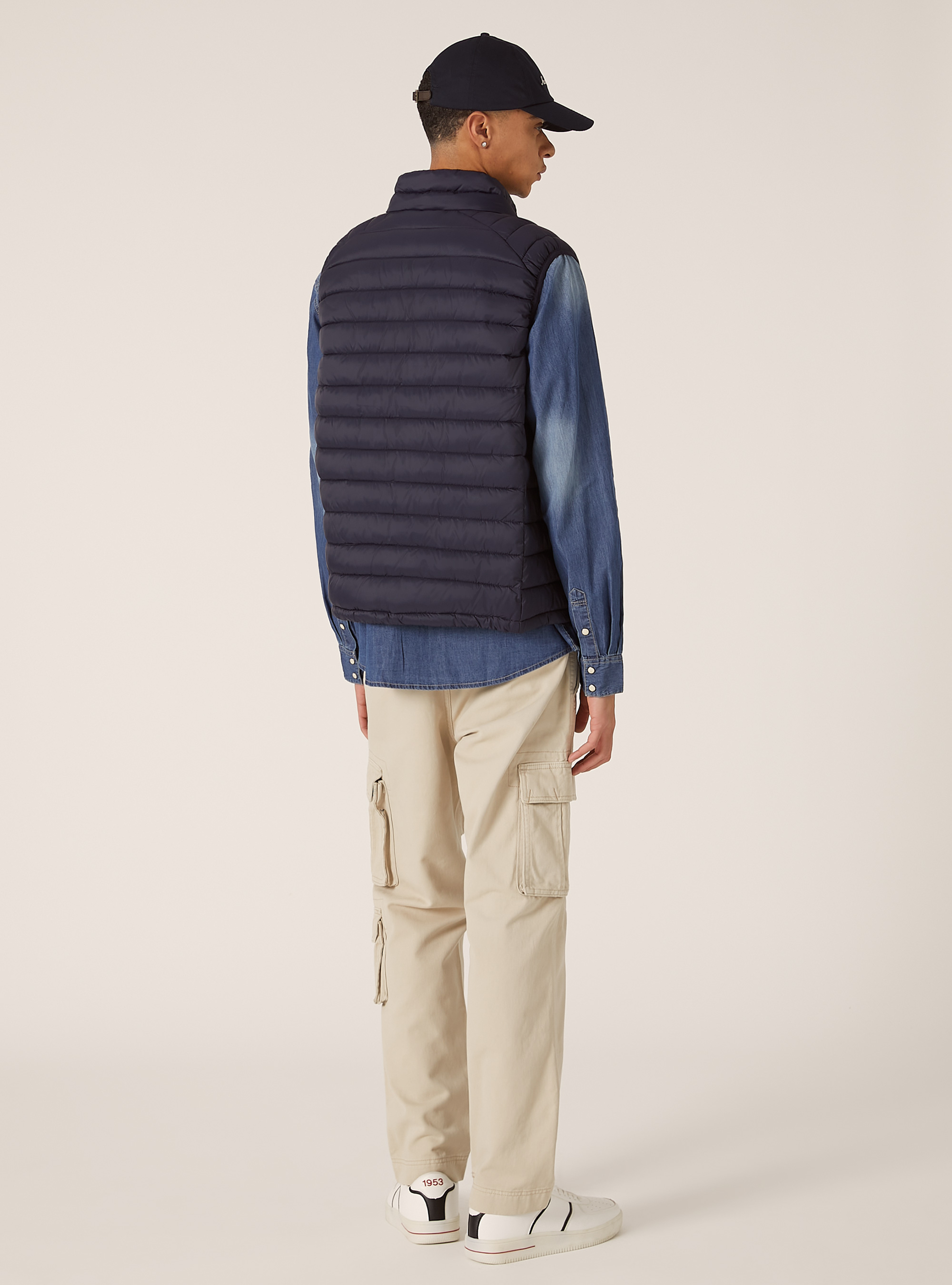 Manchon rembourr&eacute; avec fermeture &eacute;clair contrast&eacute;e, NA2 NAVY MEDIUM