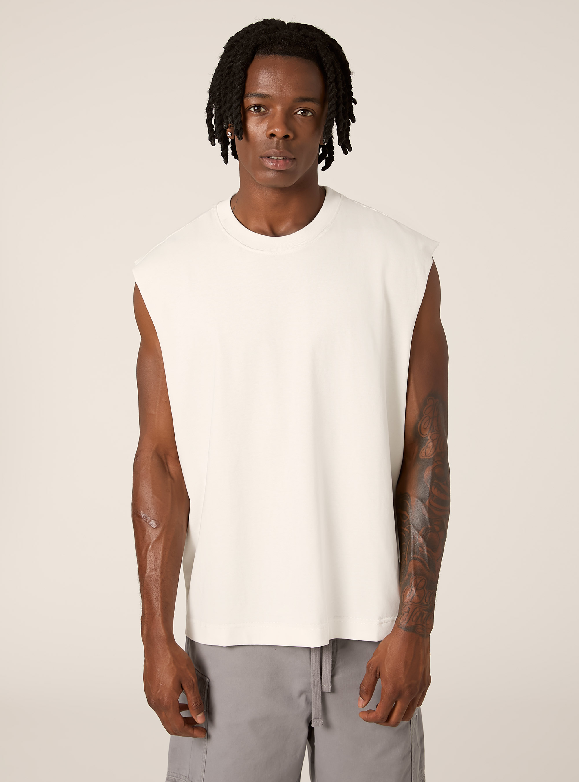 Canotta boxy fit tinta unita, WH2 WHITE