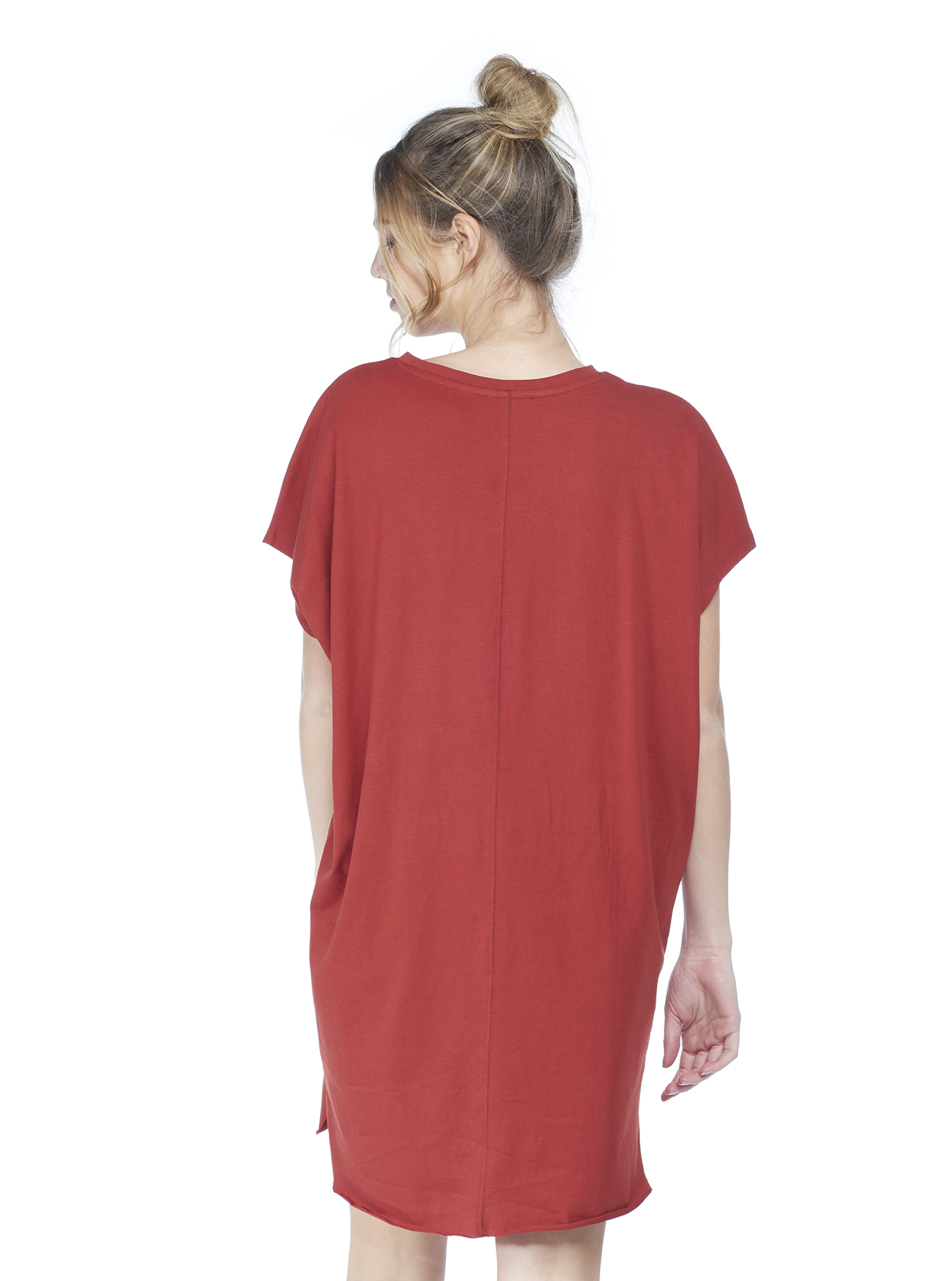 Maxi t-shirt vestito super comfort fit, RUGGINE