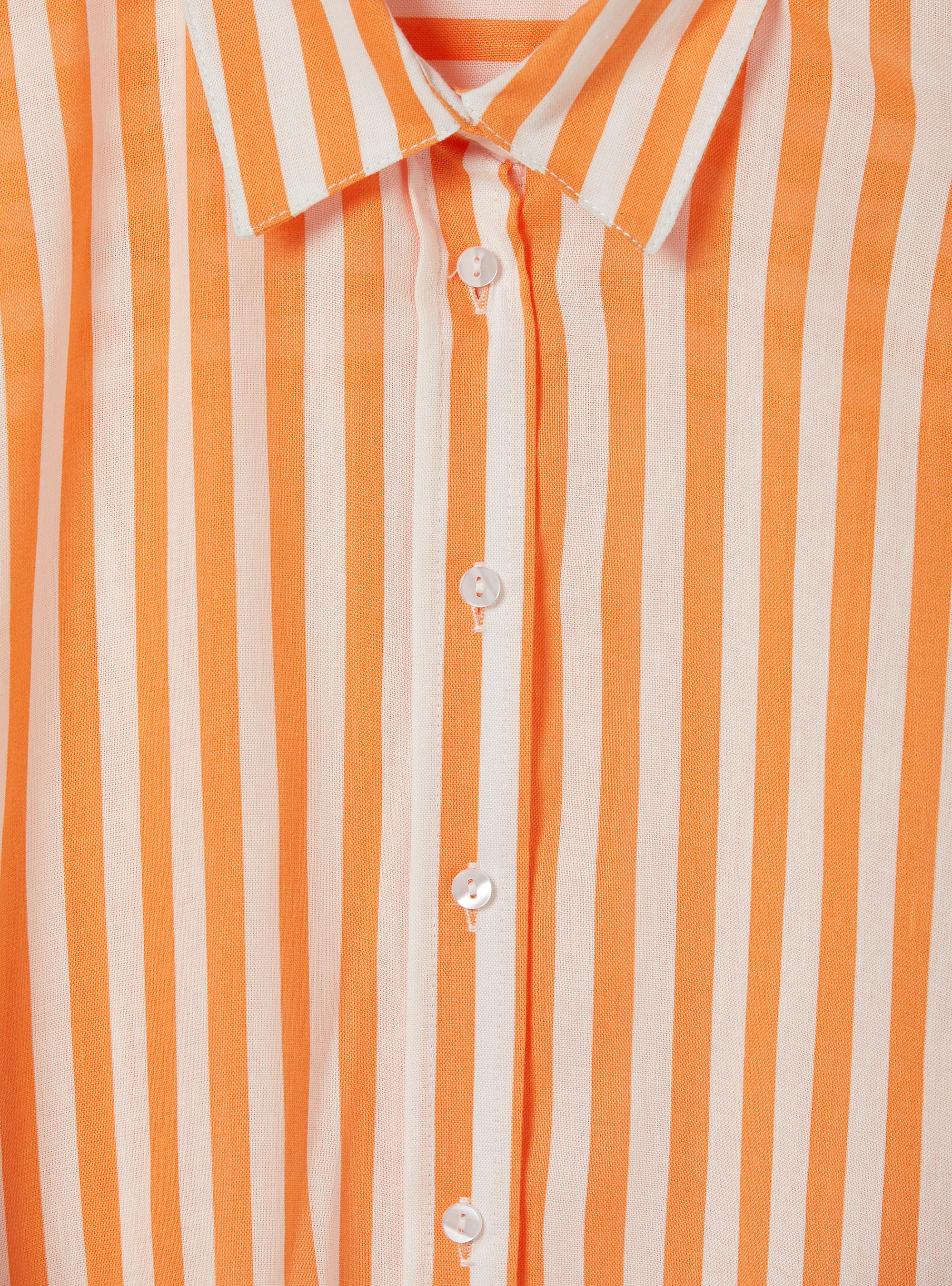 Linen blend striped shirt, OR3 ORANGE LIGHT