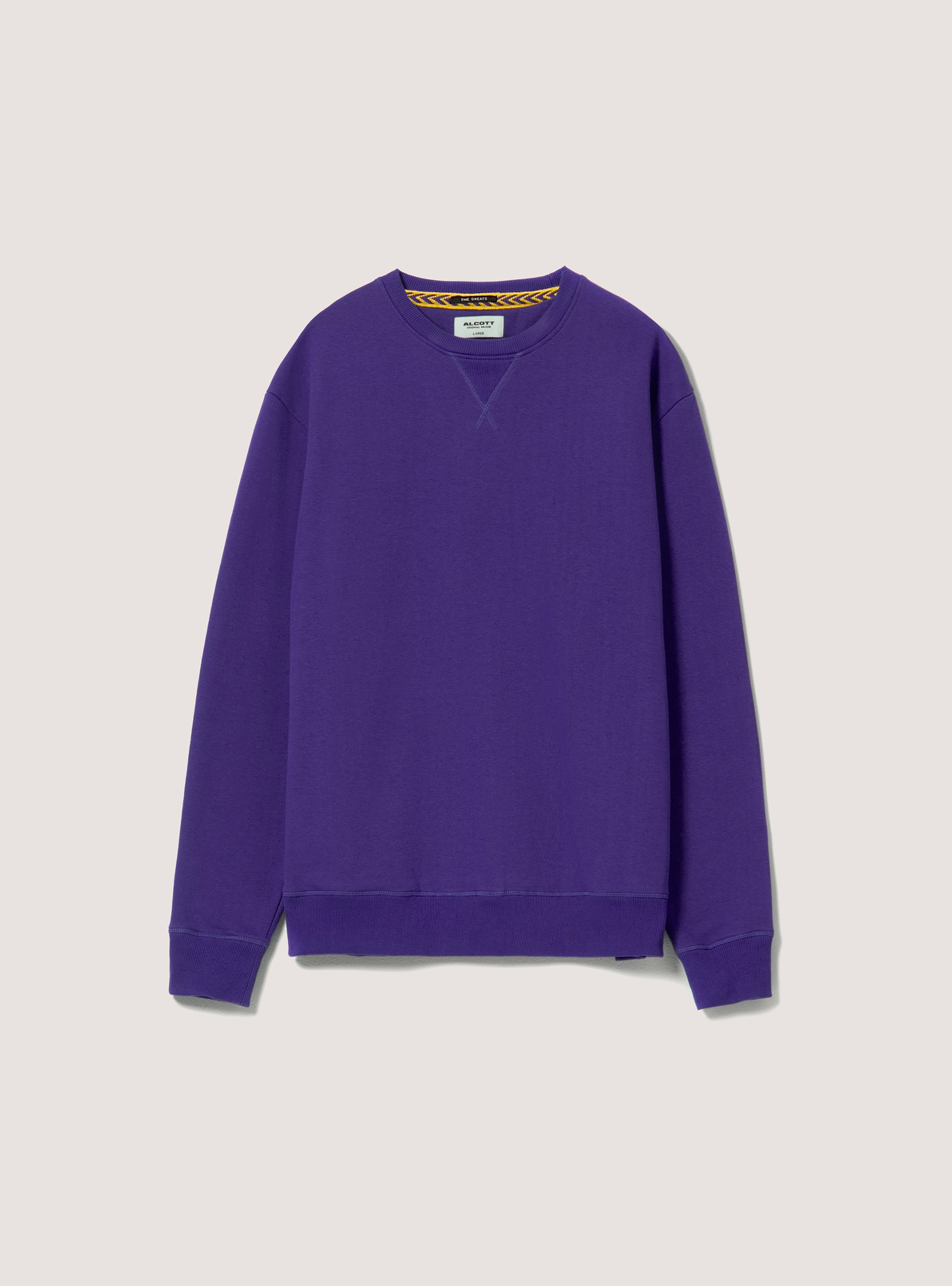 Sudadera lisa de algodón con cuello redondo, VI2 VIOLET MEDIUM