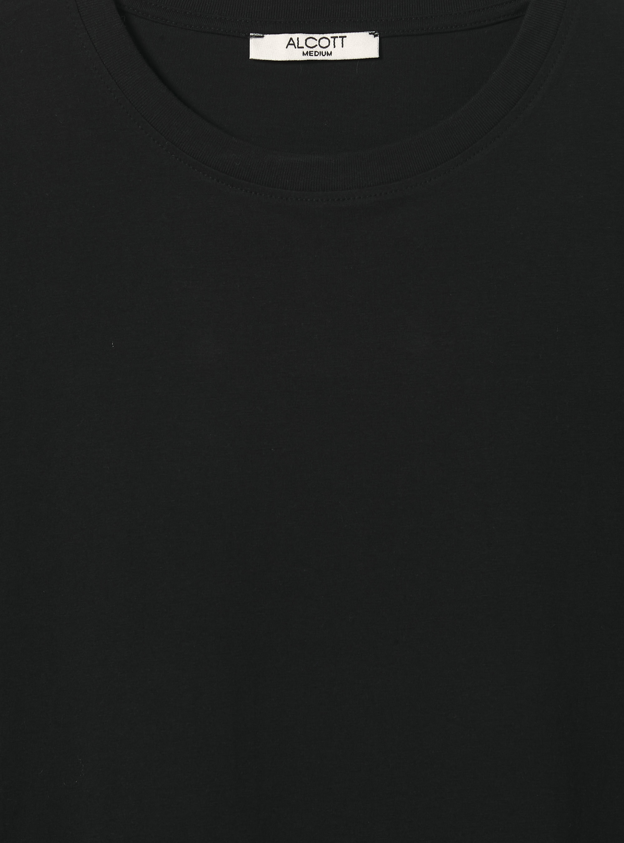 Cotton crew-neck T-shirt, BK1 BLACK